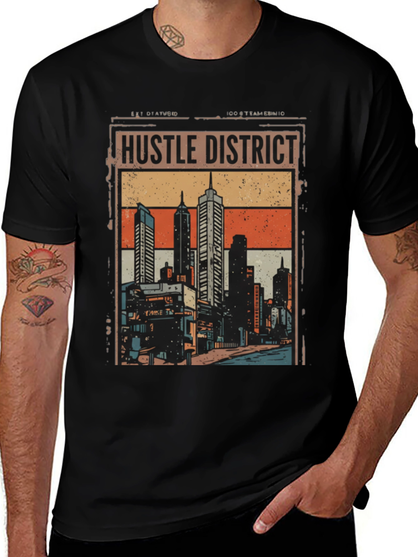 Hustle District Graphic Tee - Urban Style