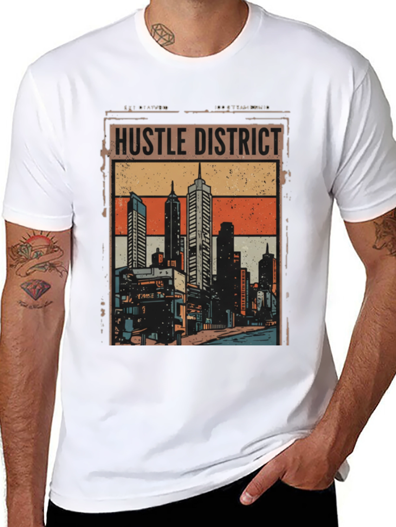Hustle District Graphic Tee - Urban Style
