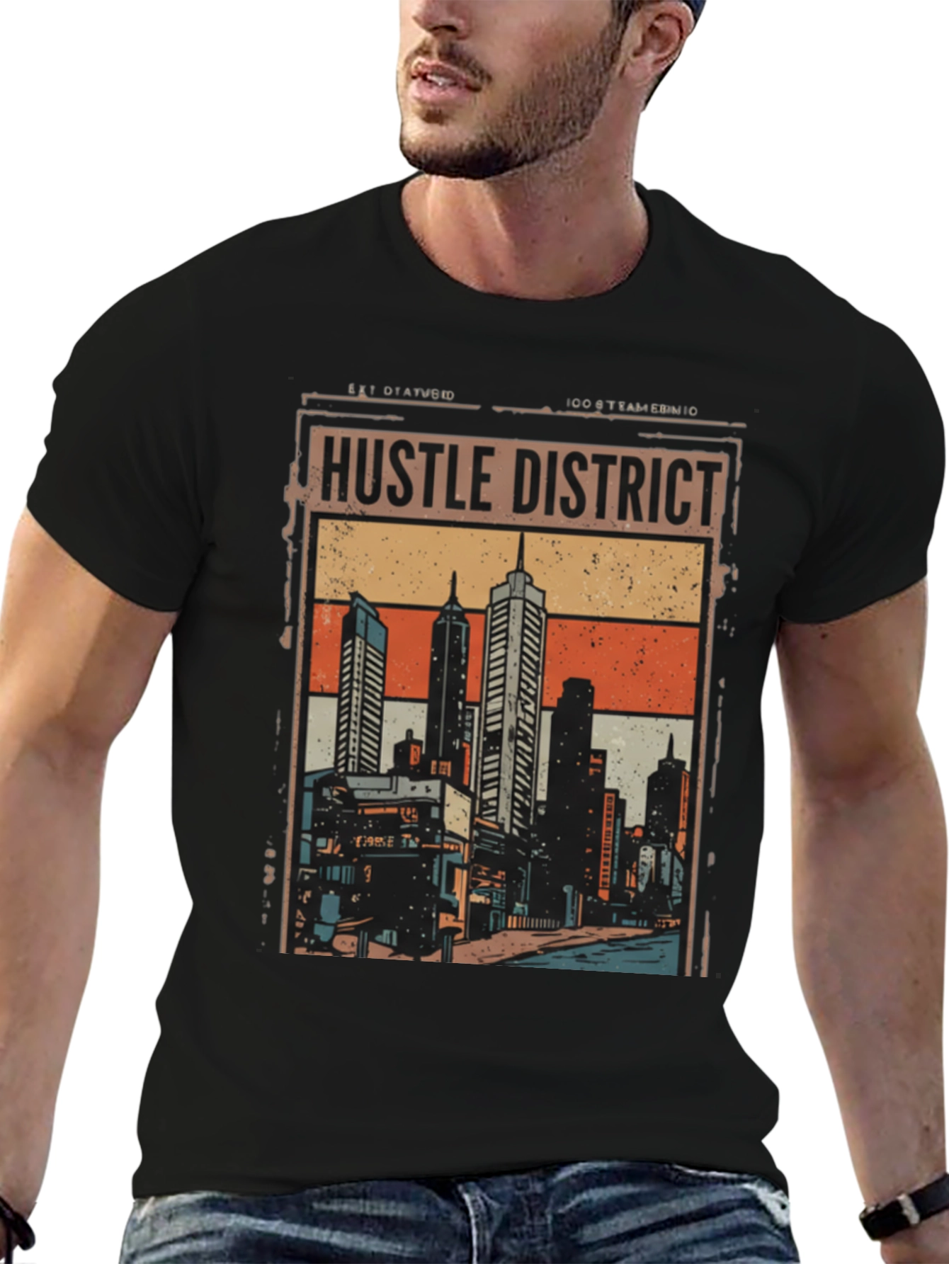 Hustle District Graphic Tee - Urban Style