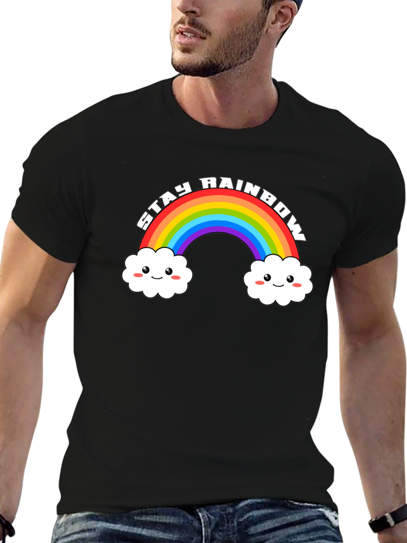 Stay Rainbow T-Shirt - Cute Graphic Tee