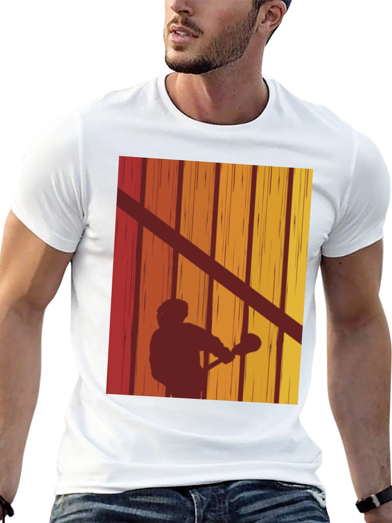Retro Lacrosse Silhouette T-Shirt
