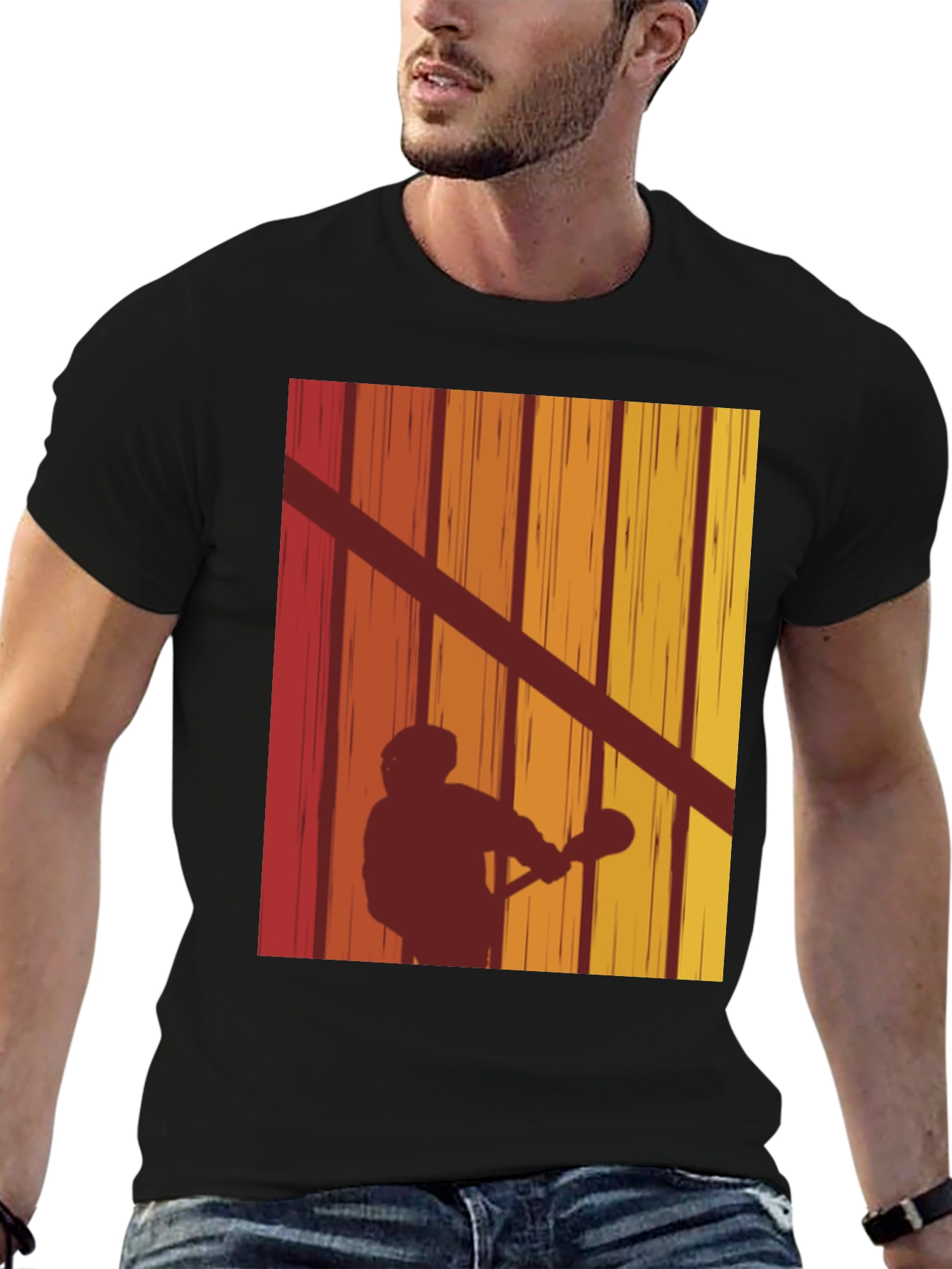 Retro Lacrosse Silhouette T-Shirt