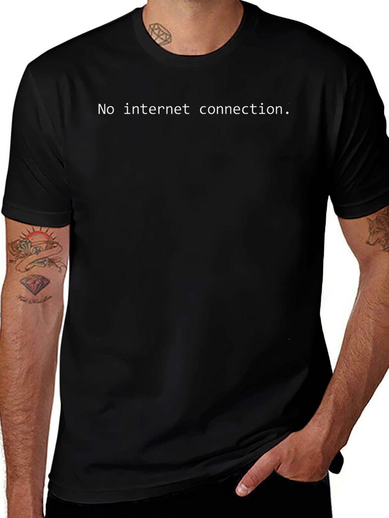 No Internet Connection Black T-Shirt