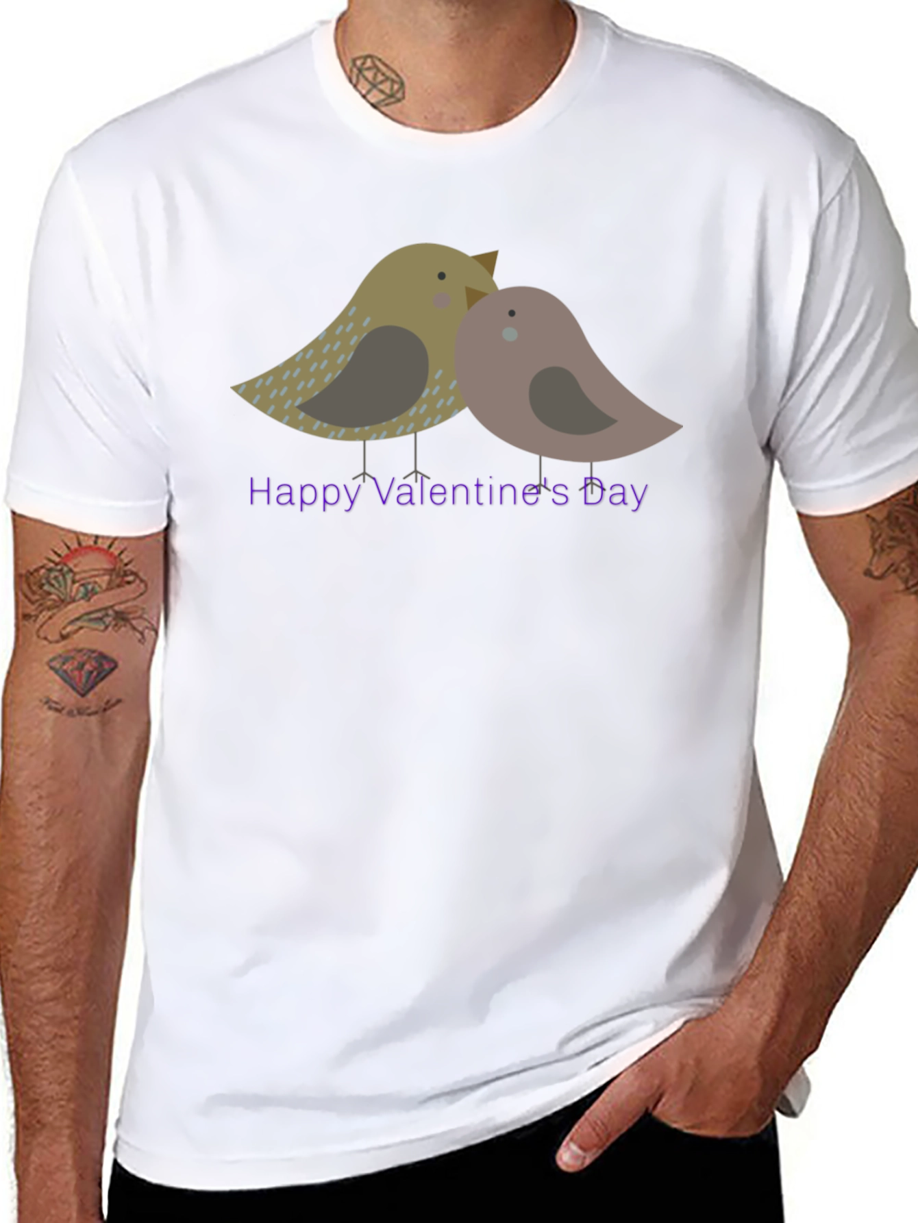 Valentines Day Bird Graphic Tee
