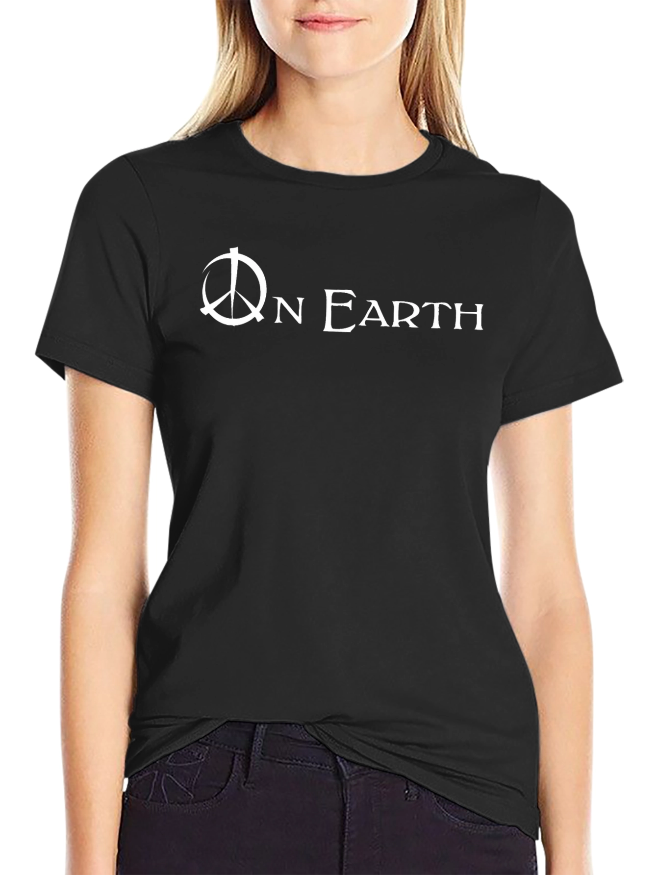 Peace On Earth Graphic Tee - Black