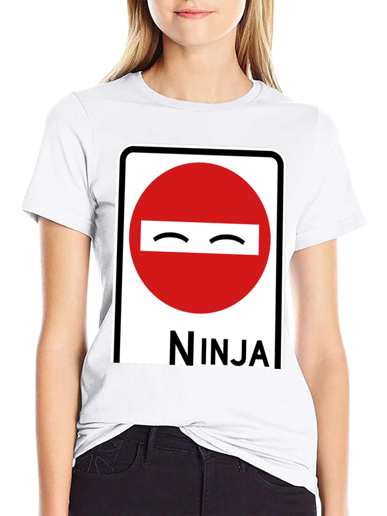 Ninja Road Sign Graphic T-Shirt