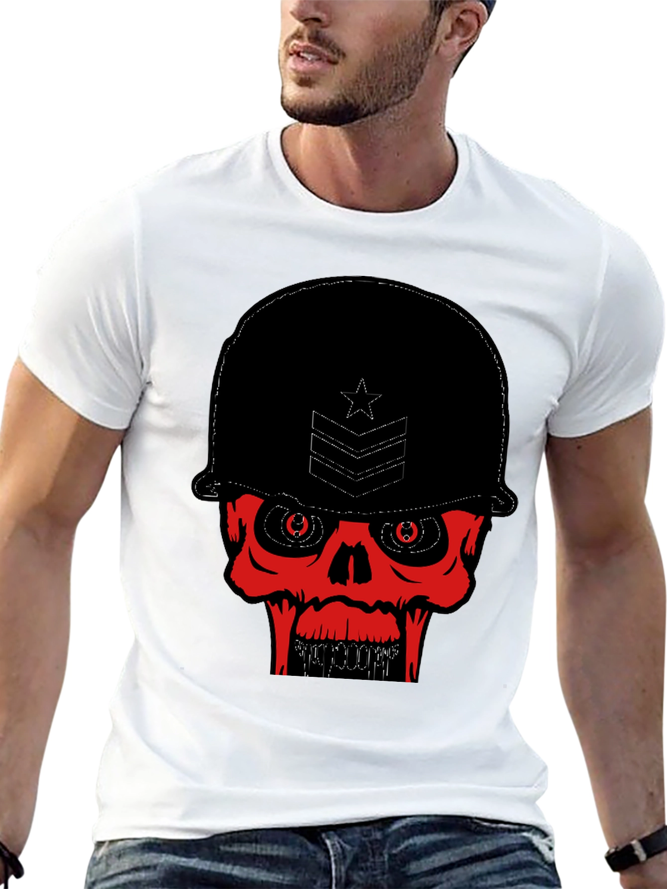 Skull Soldier Graphic Tee - Black