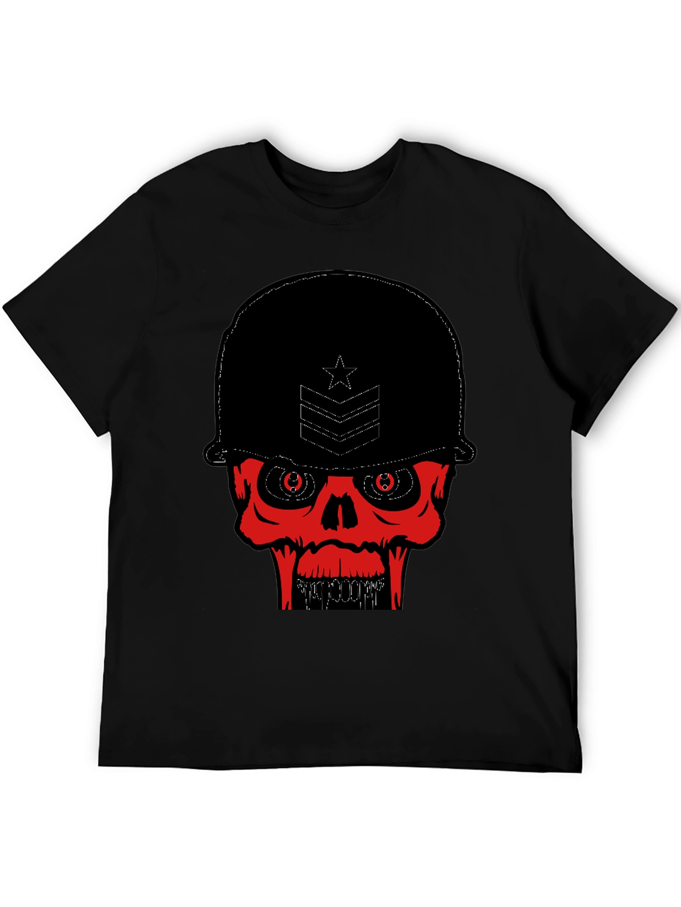 Skull Soldier Graphic Tee - Black