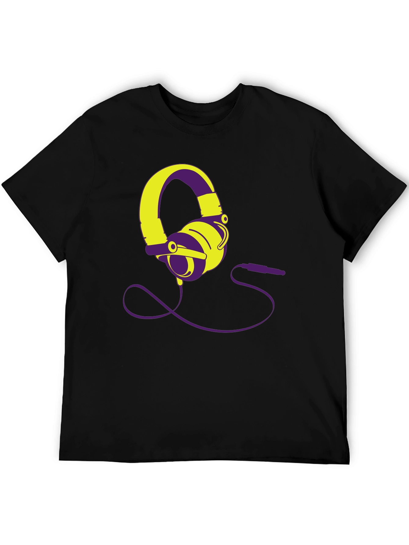 Modern Headphones Graphic Tee - Black