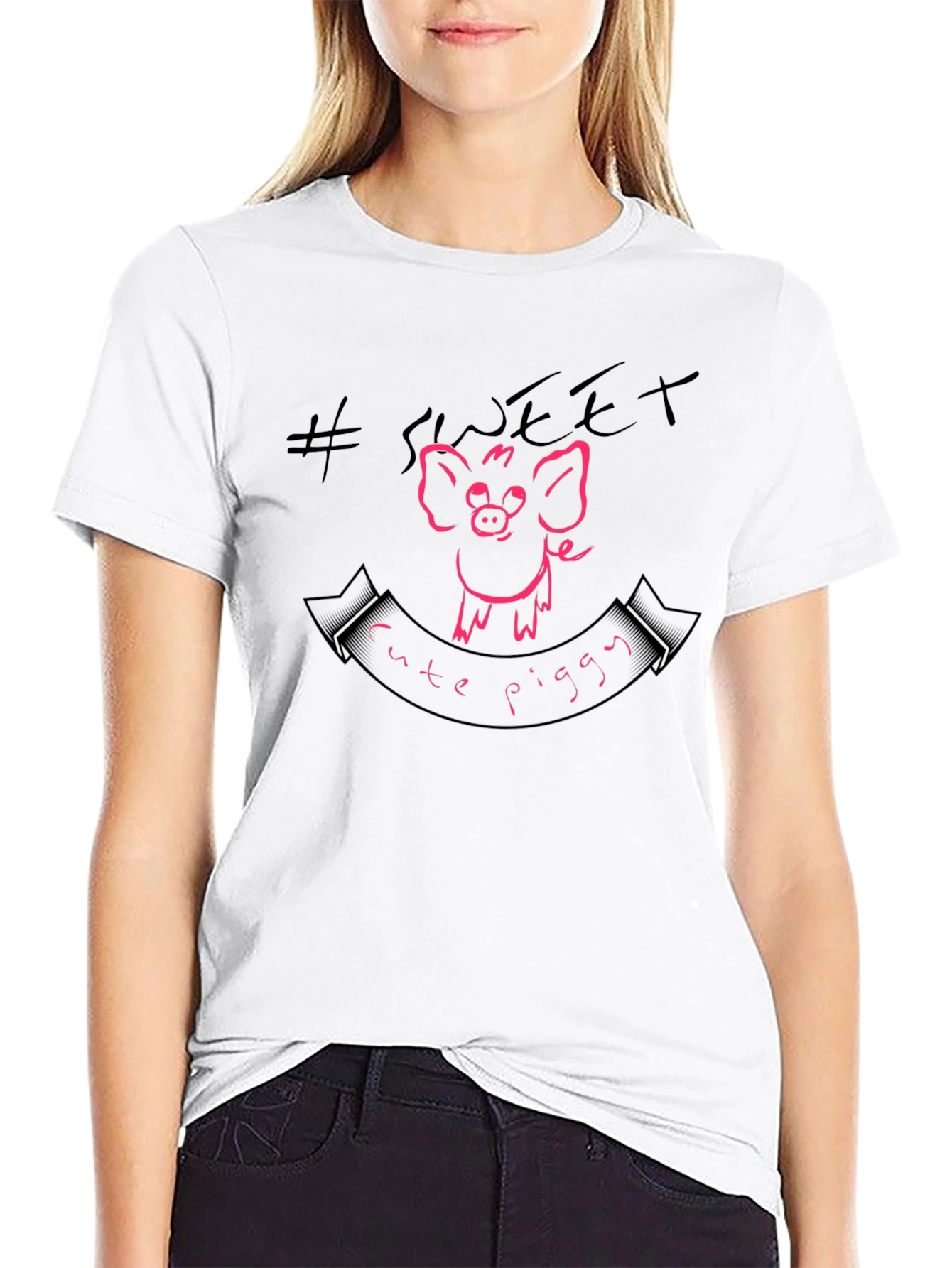Sweet Cute Piggy Graphic T-Shirt