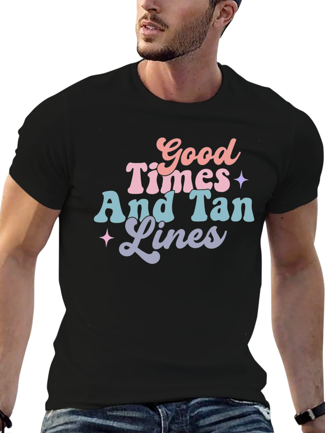 Good Times & Tan Lines Graphic Tee - Black