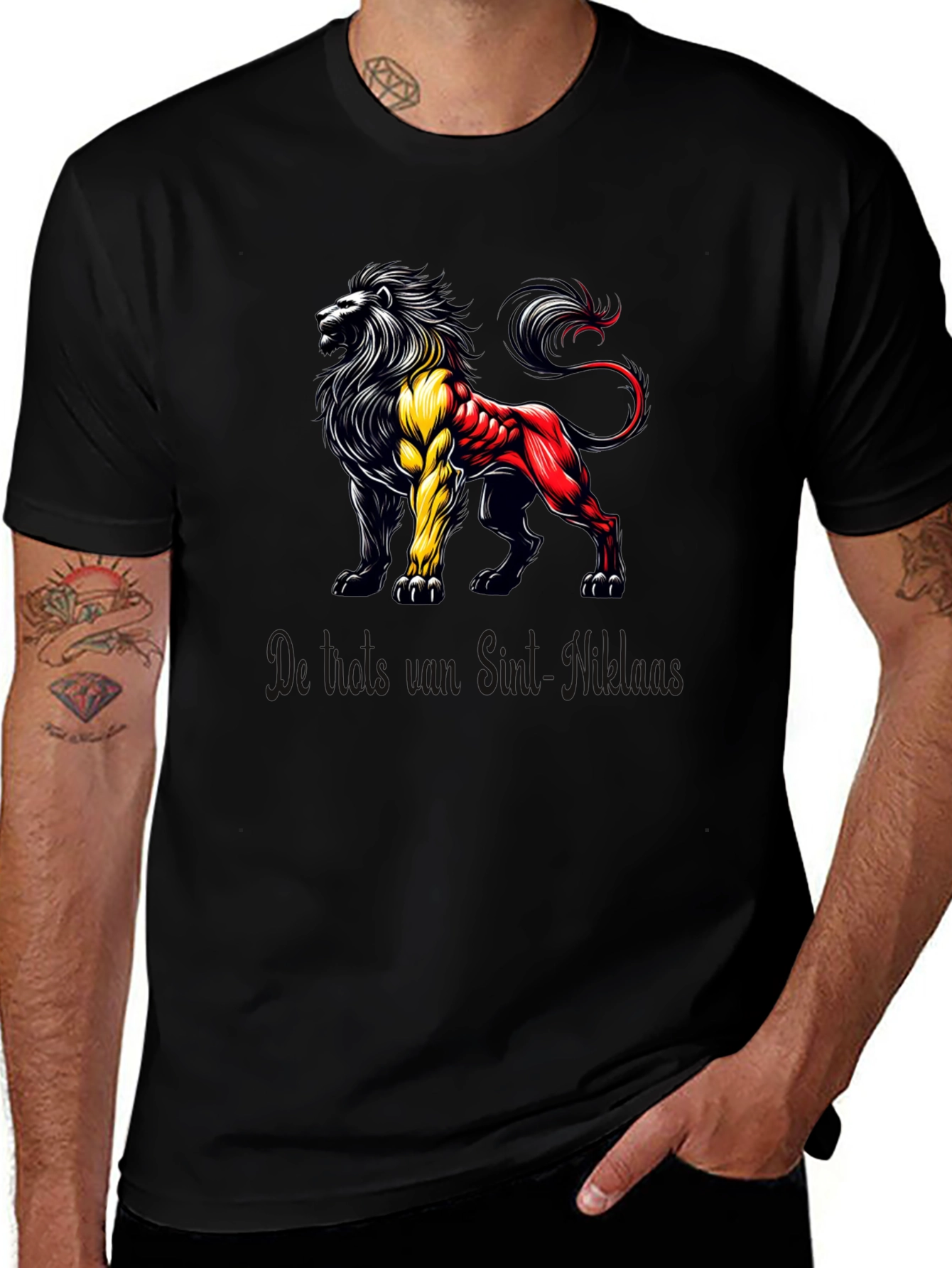 Belgian Lion Black T-Shirt