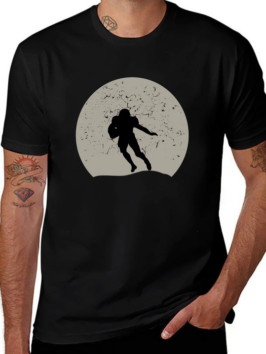 Football Silhouette Graphic Tee - Unique Design