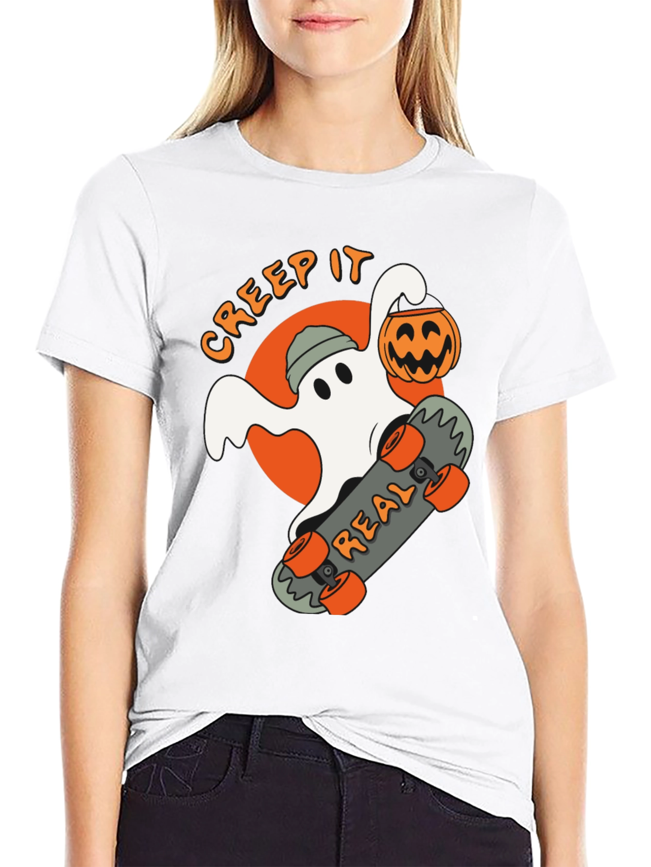 Creep It Real Ghost Skateboard T-Shirt