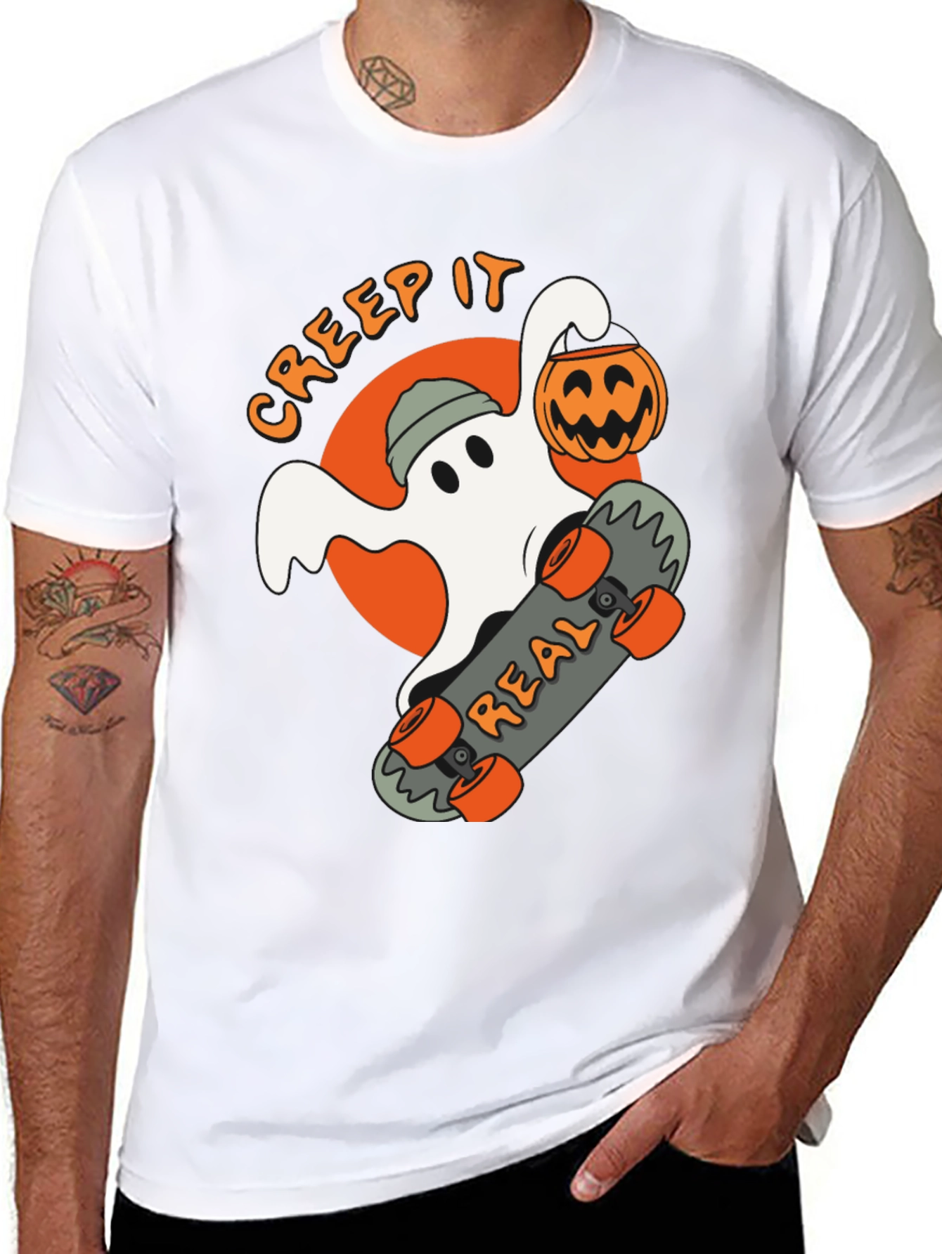 Creep It Real Ghost Skateboard T-Shirt