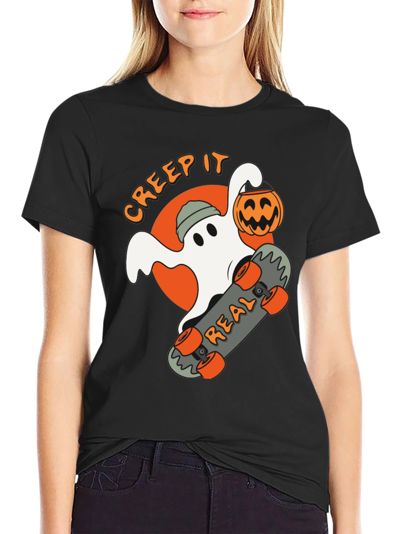 Creep It Real Ghost Skateboard T-Shirt