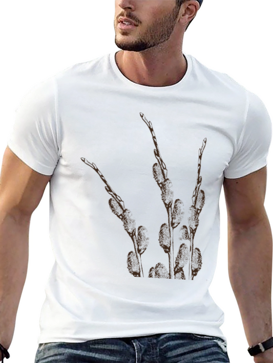 Nature Print Black T-Shirt