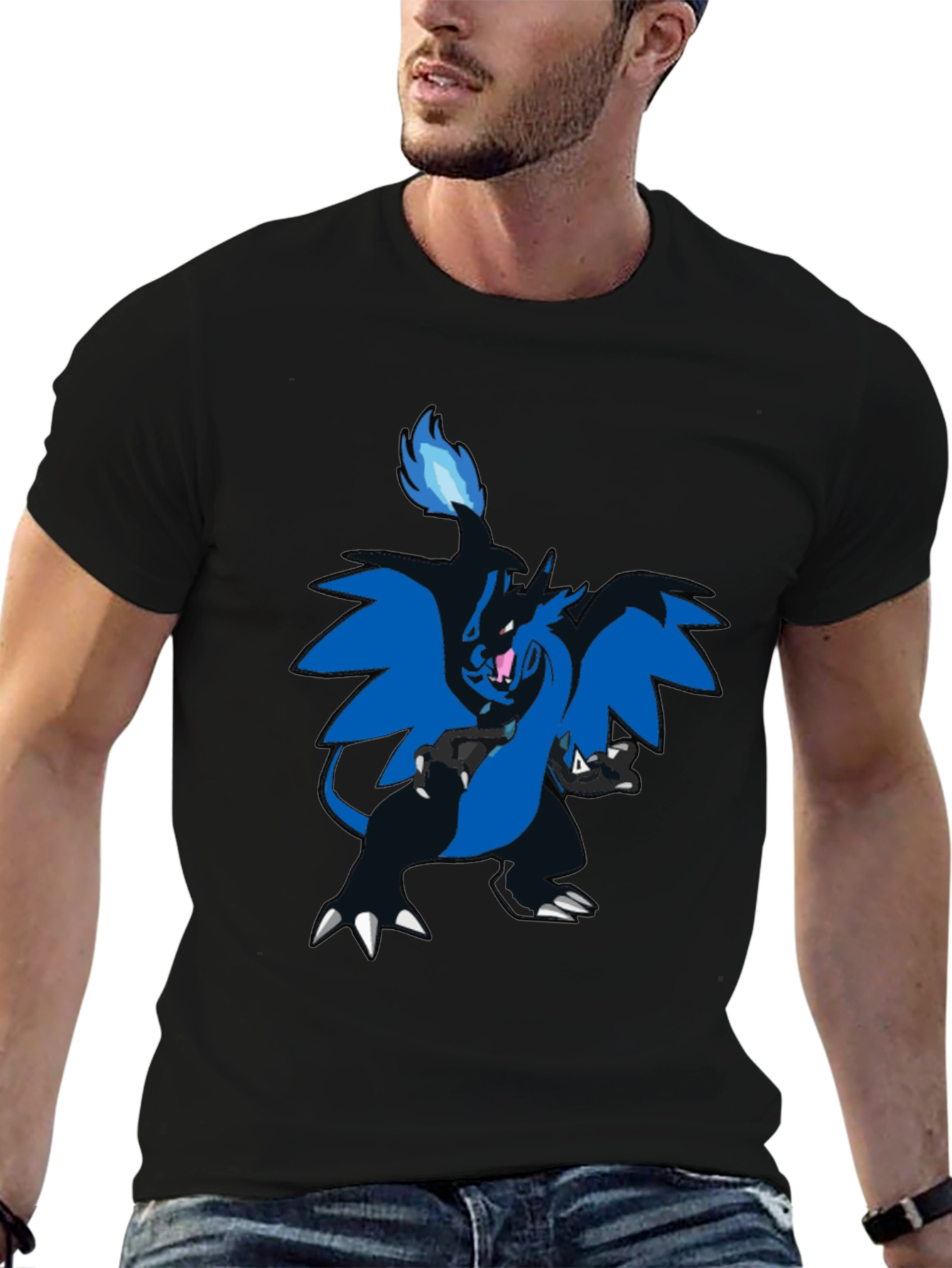 Black T-Shirt with Charizard Design