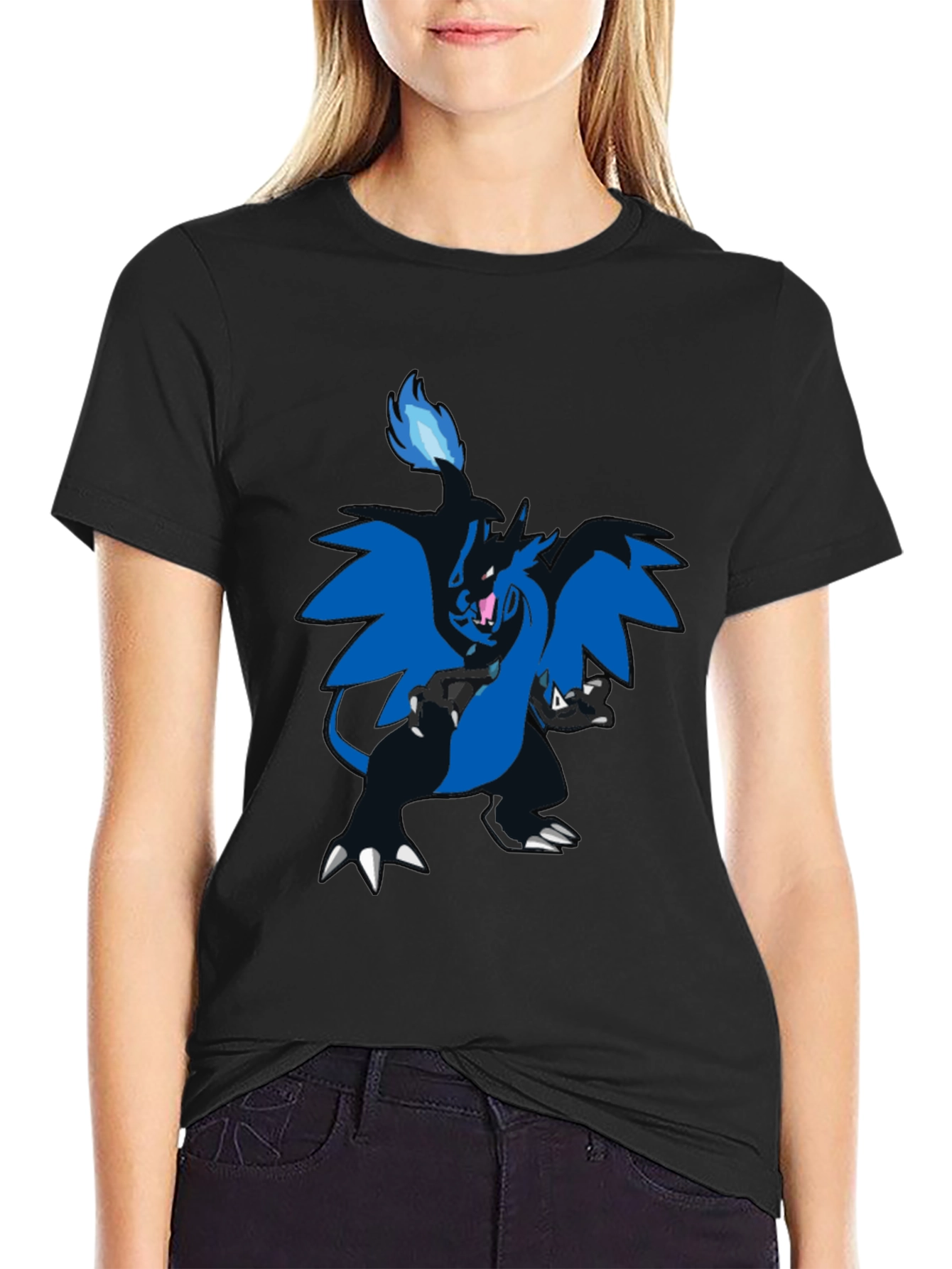 Black T-Shirt with Charizard Design