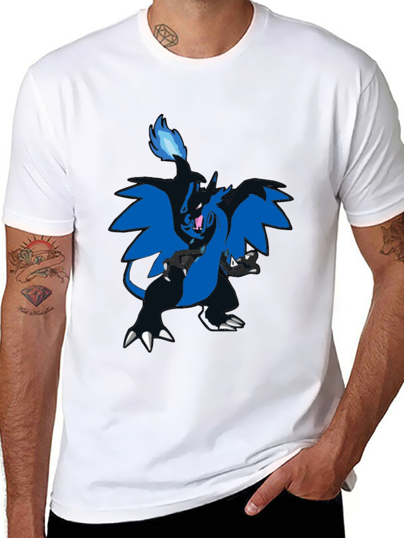 Black T-Shirt with Charizard Design