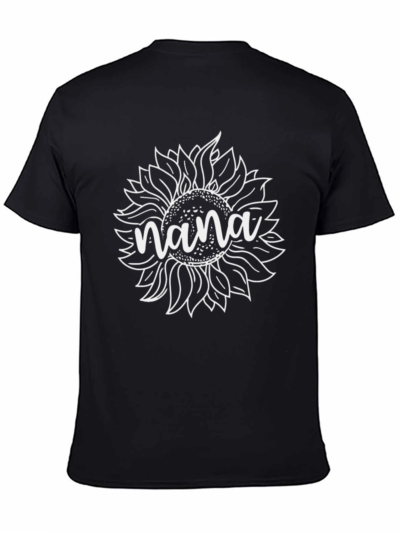 Nana Sunflower Graphic Tee - Black Cotton Blend