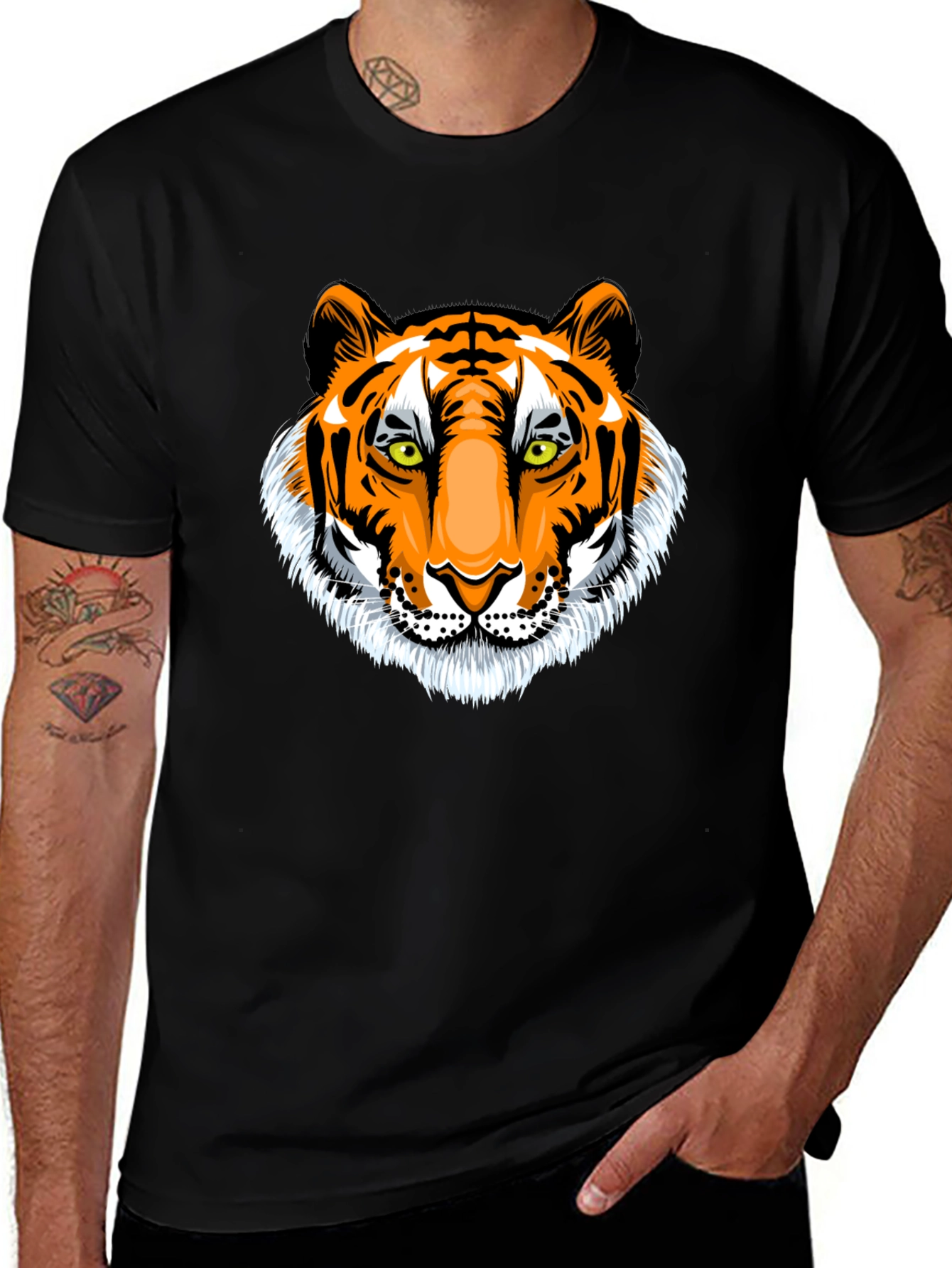 Bold Tiger Graphic Print T-Shirt