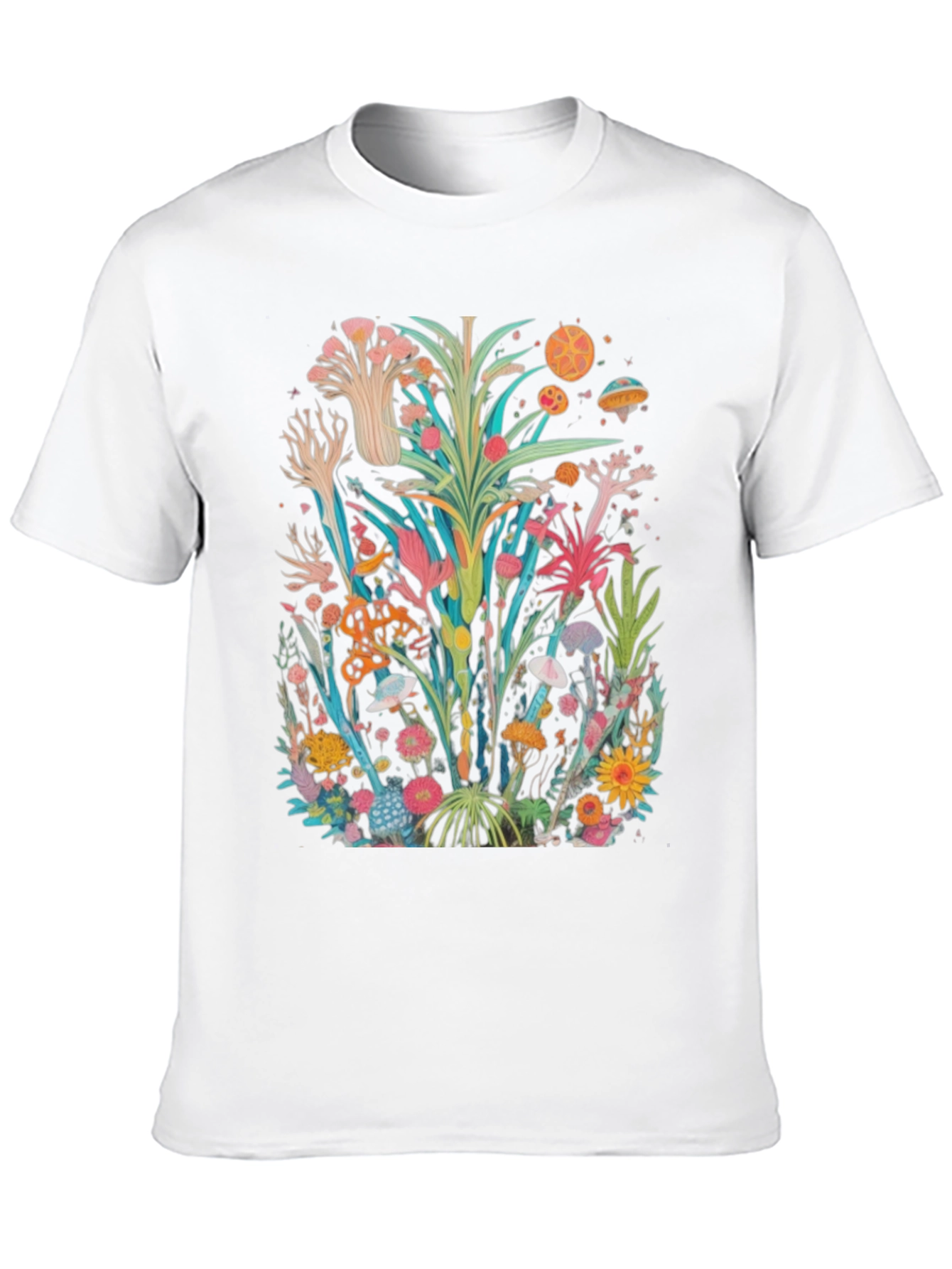 Unique Floral Graphic Tee - Black Cotton Shirt