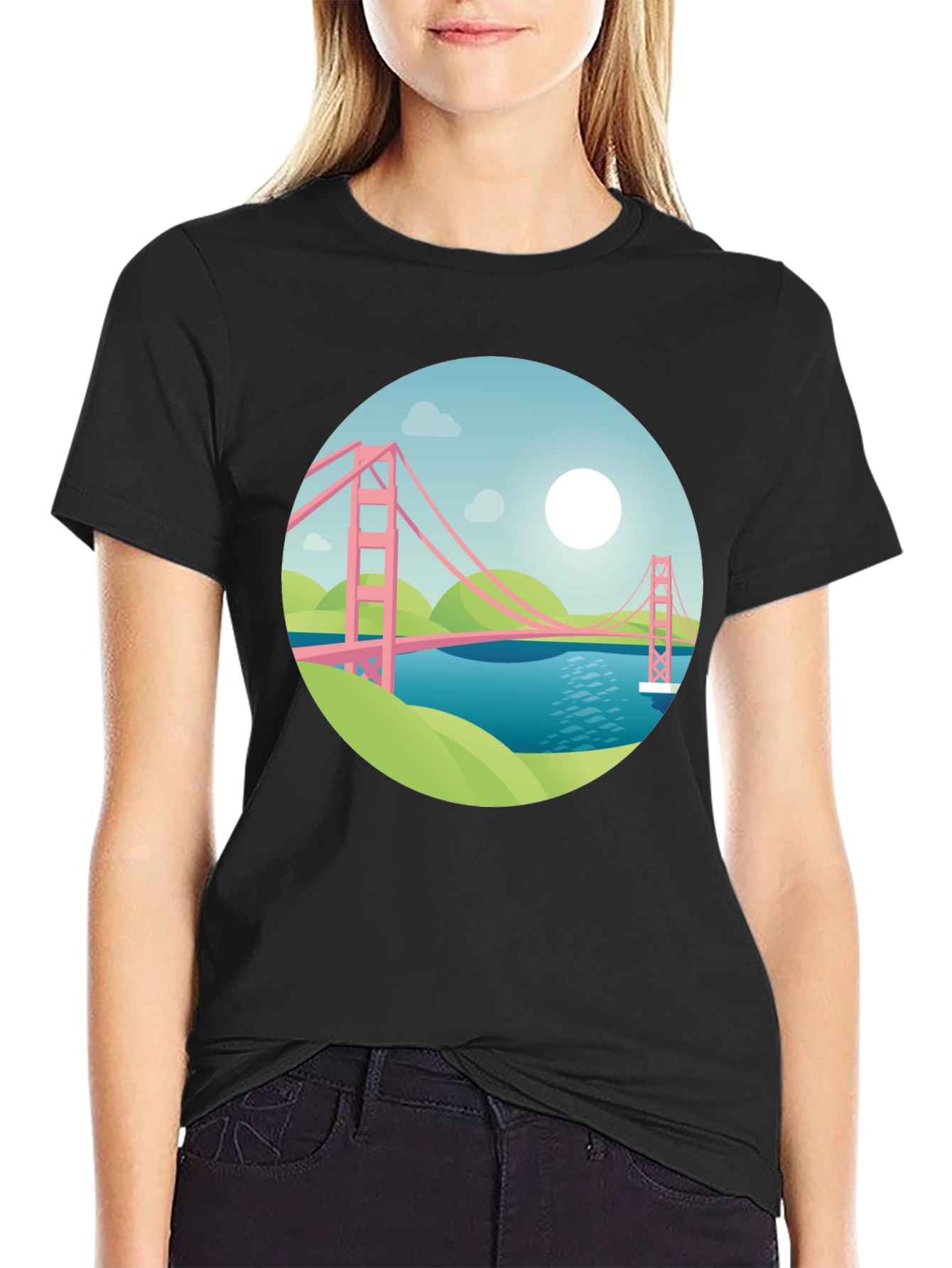 Golden Gate Graphic Black T-Shirt