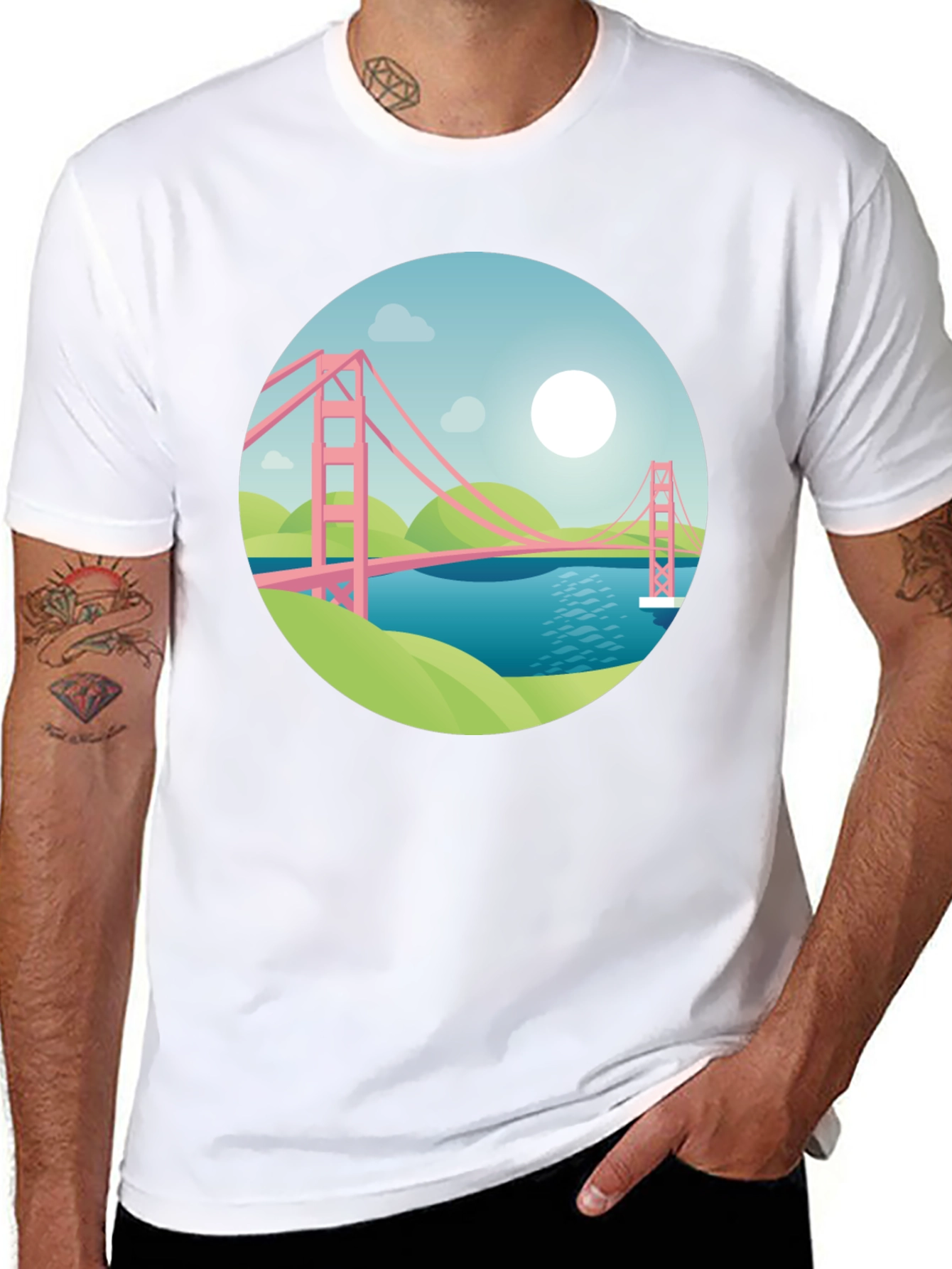 Golden Gate Graphic Black T-Shirt