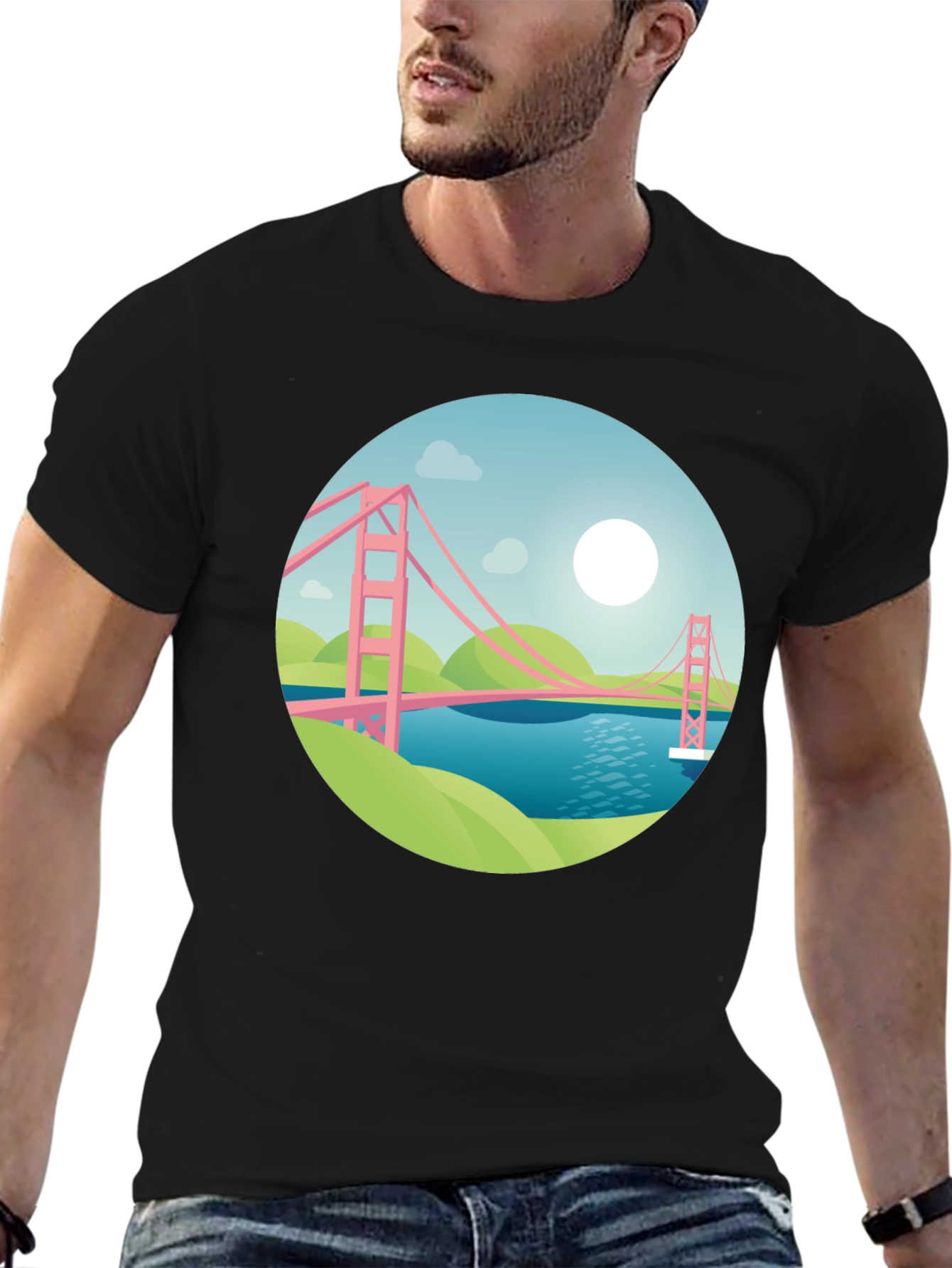 Golden Gate Graphic Black T-Shirt
