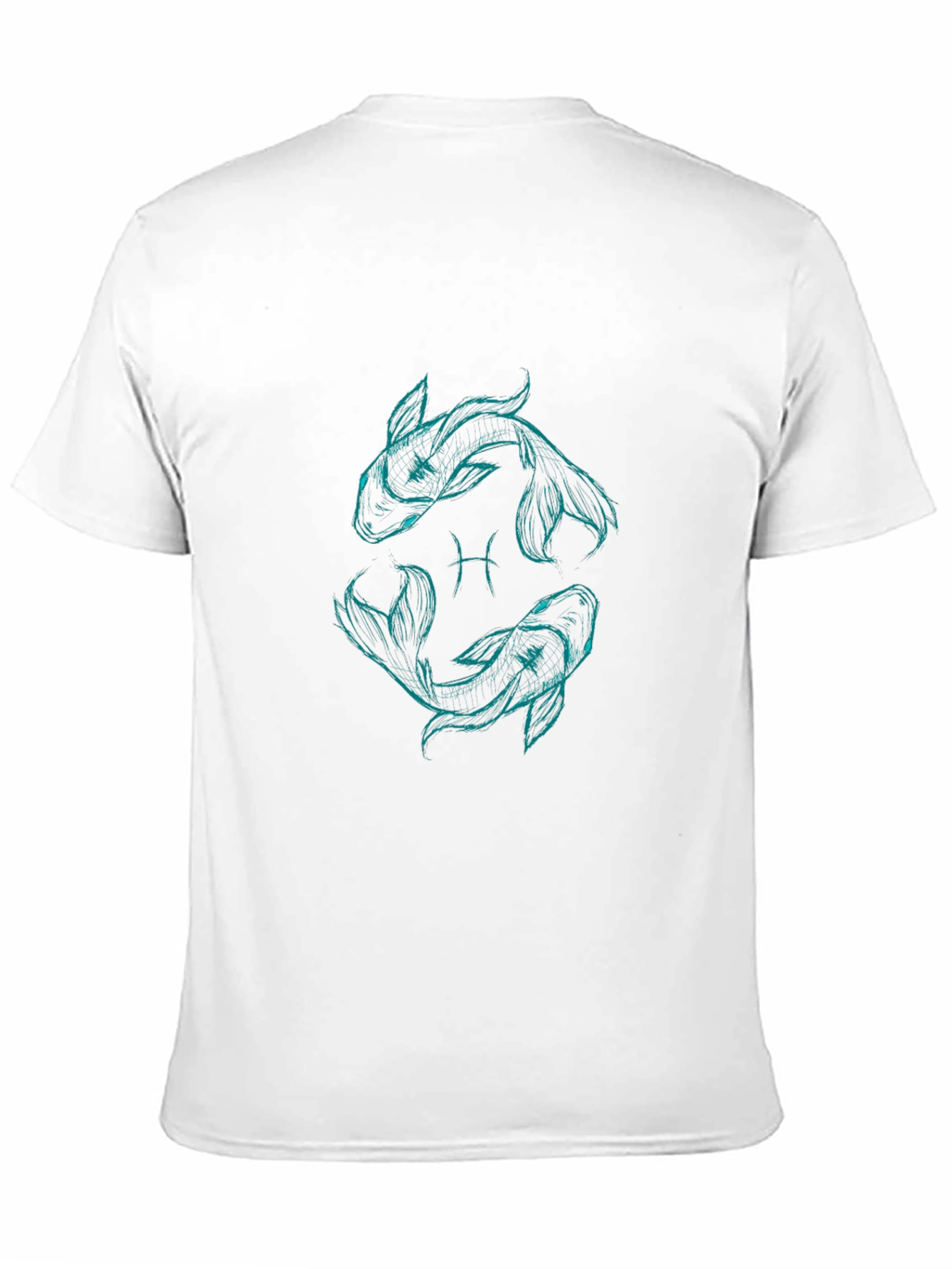 Pisces Zodiac Graphic T-Shirt - Black