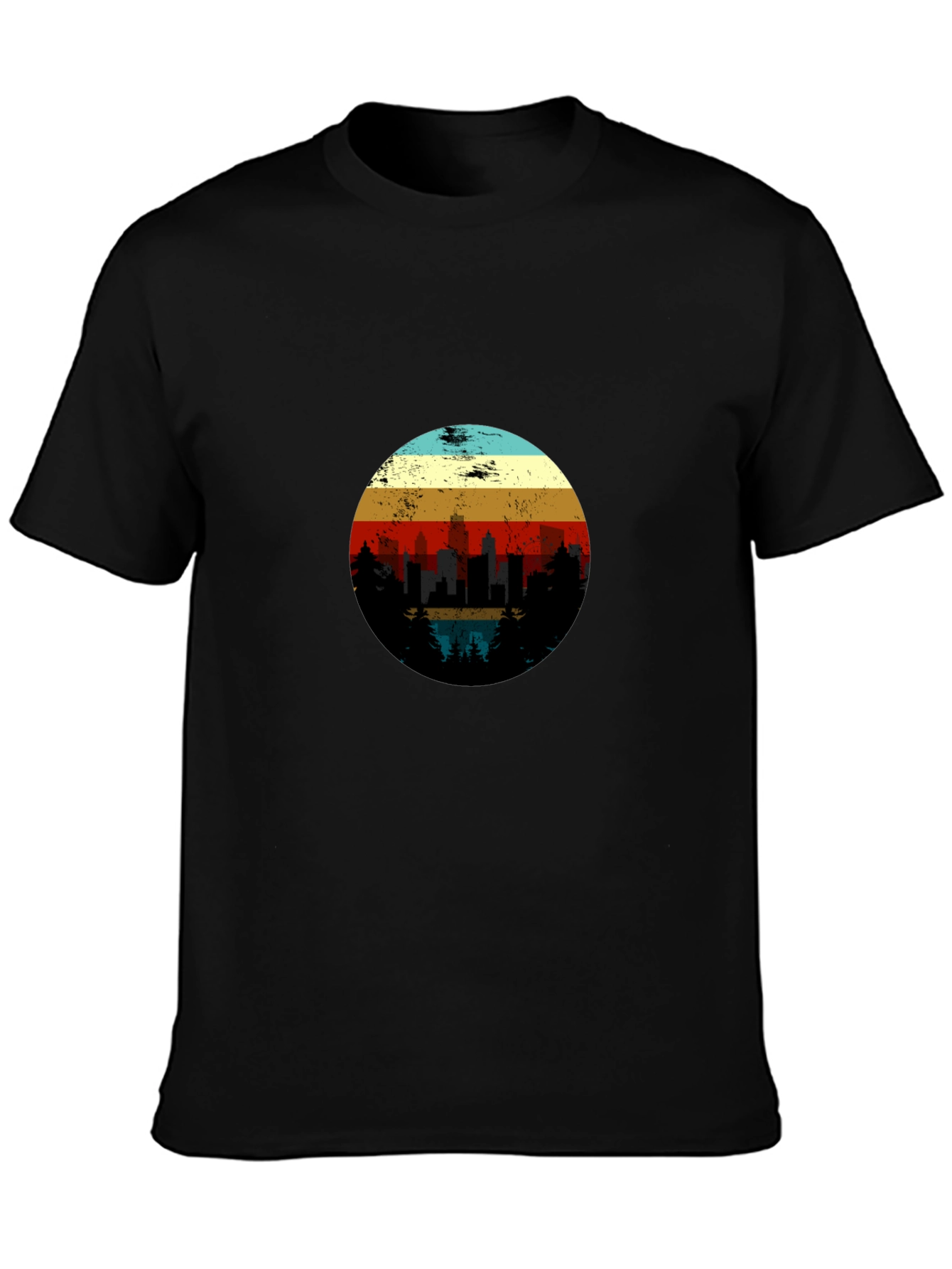 Retro Sunset Cityscape Graphic Tee