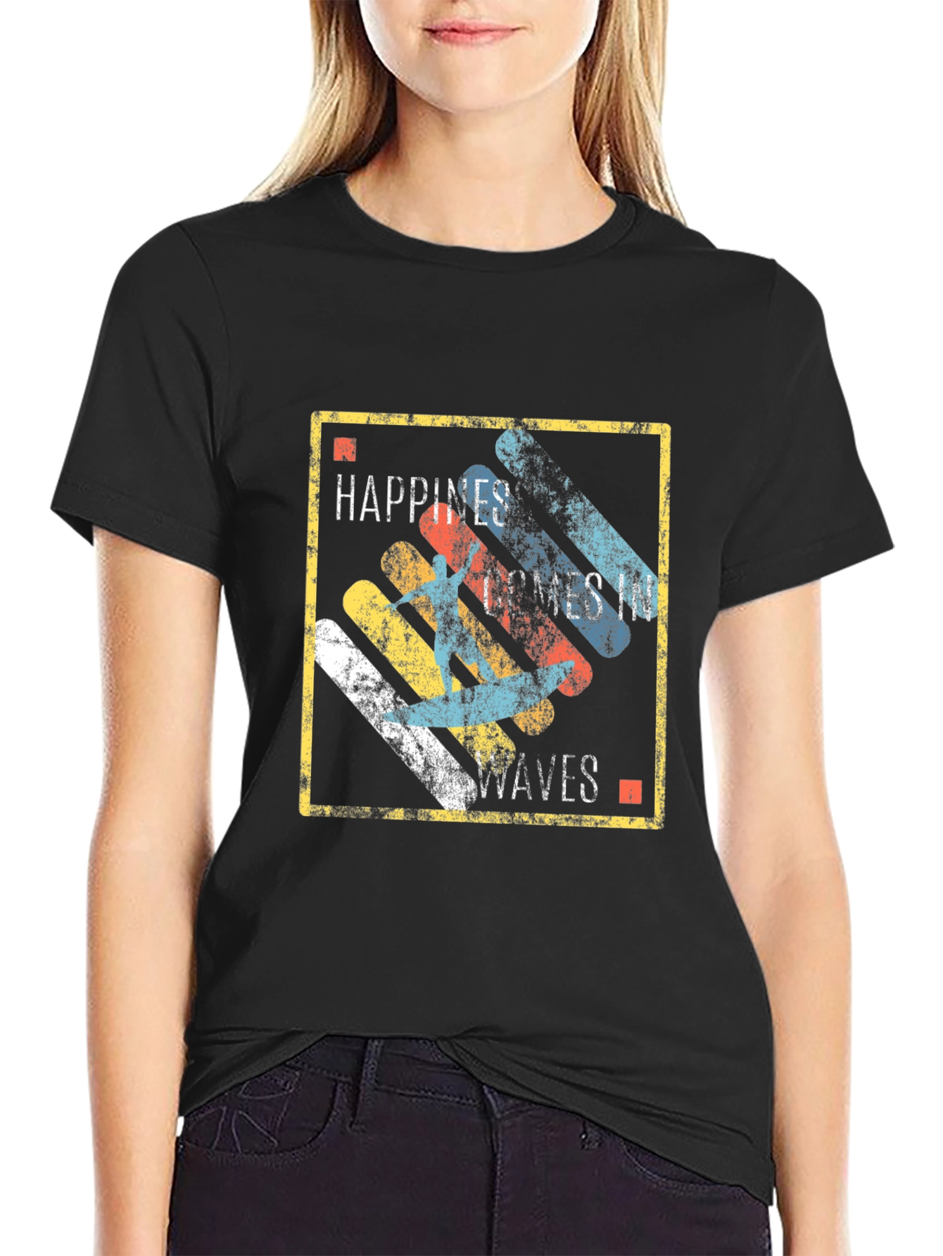 Happiness Comes in Waves Graphic T-Shirt