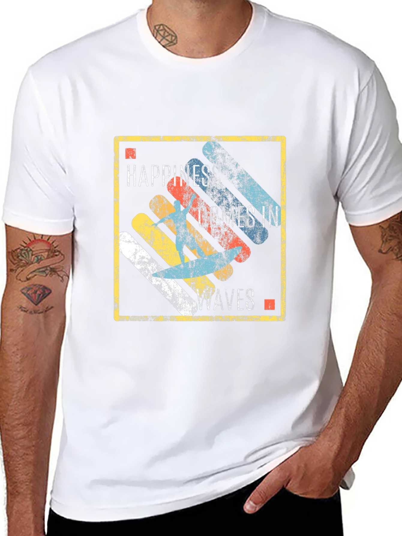 Happiness Comes in Waves Graphic T-Shirt