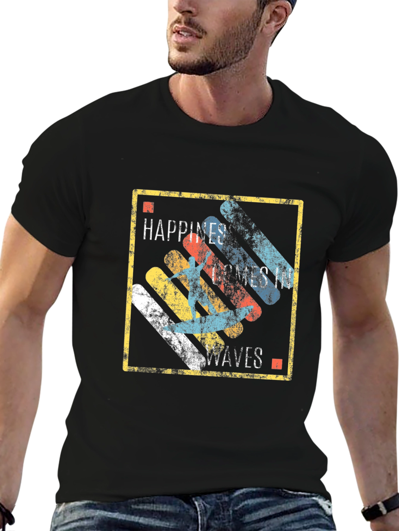 Happiness Comes in Waves Graphic T-Shirt