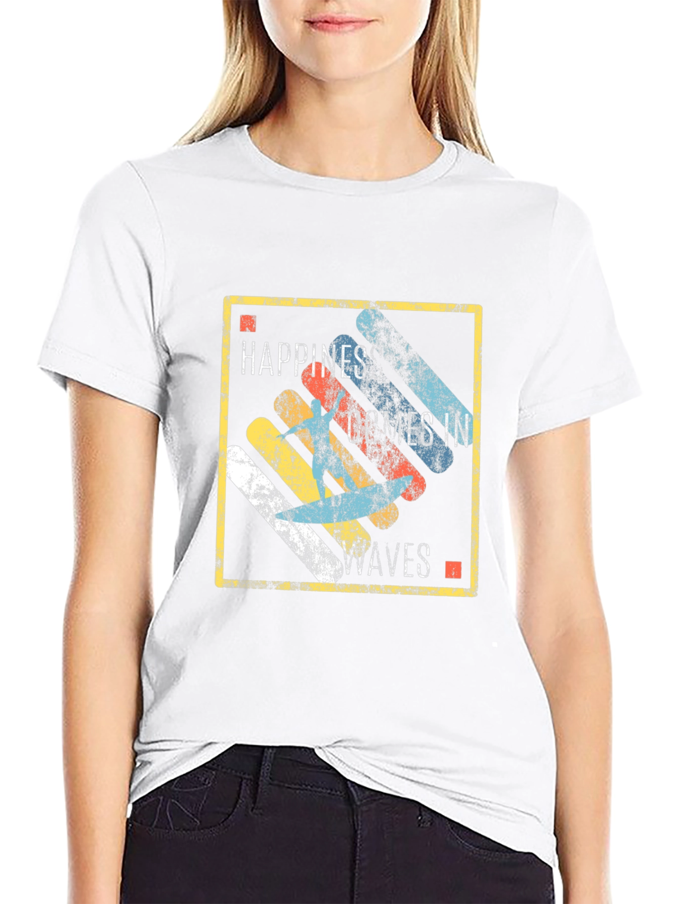 Happiness Comes in Waves Graphic T-Shirt