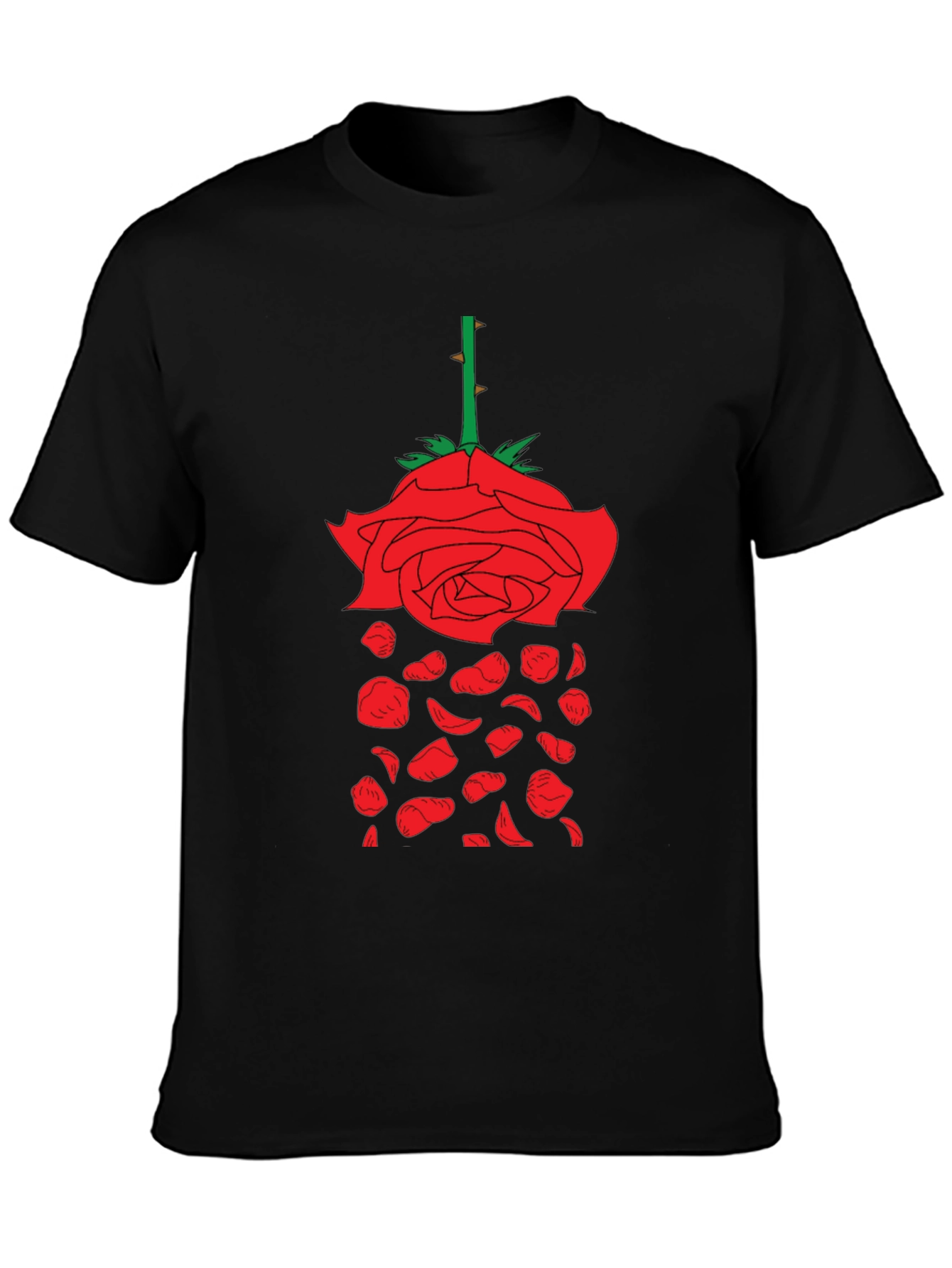 Rose Graphic T-Shirt - Unique Falling Petals Design
