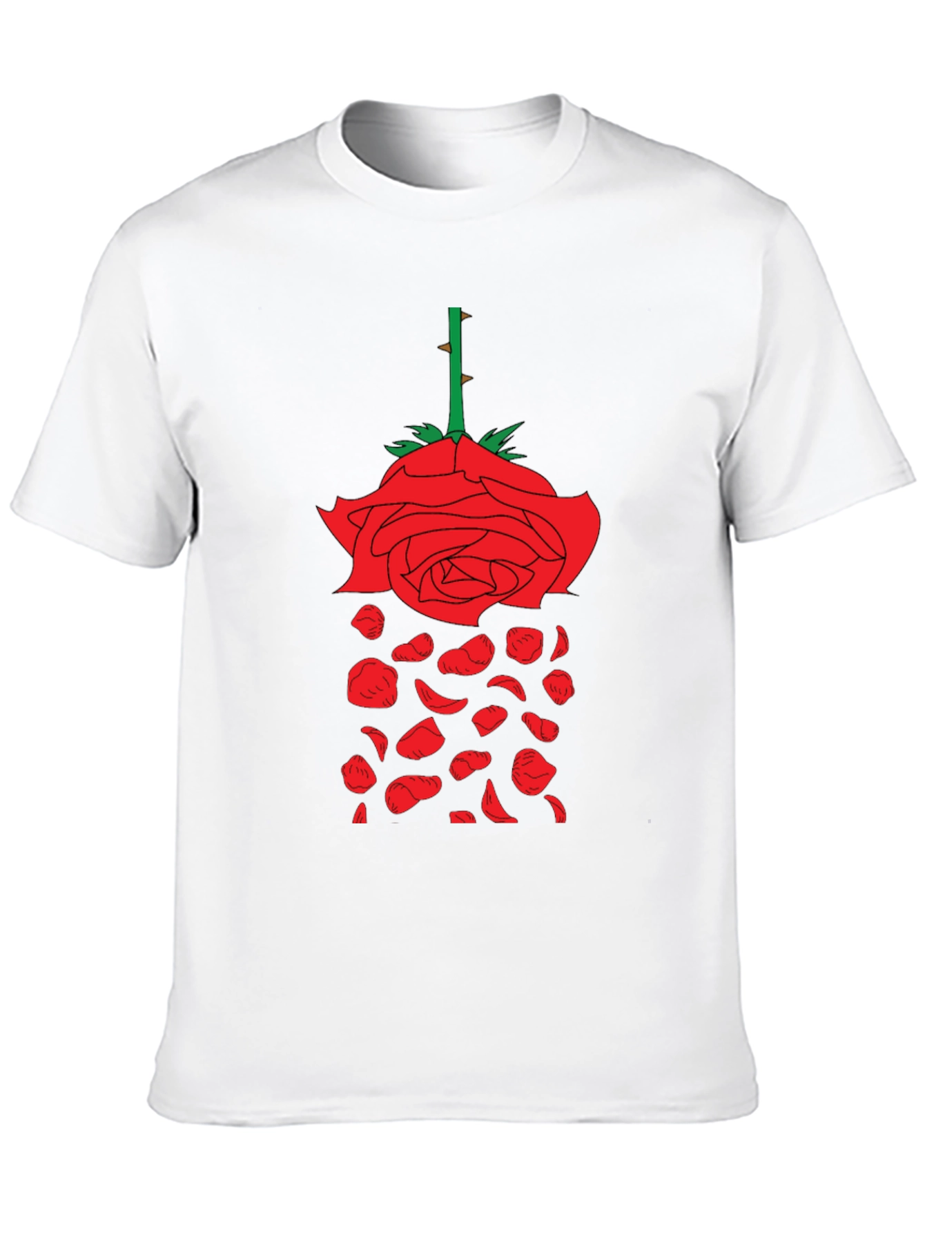 Rose Graphic T-Shirt - Unique Falling Petals Design