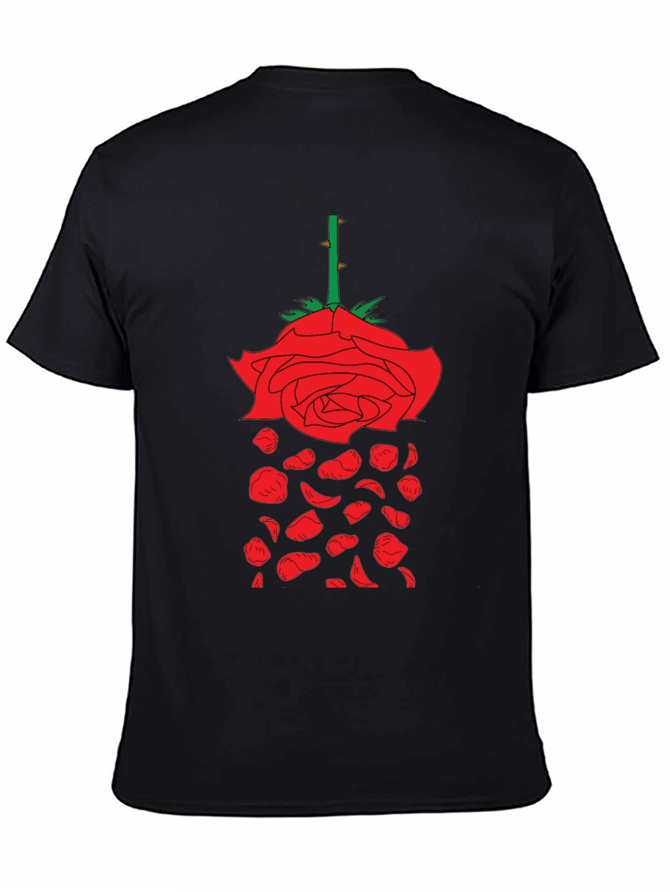 Rose Graphic T-Shirt - Unique Falling Petals Design