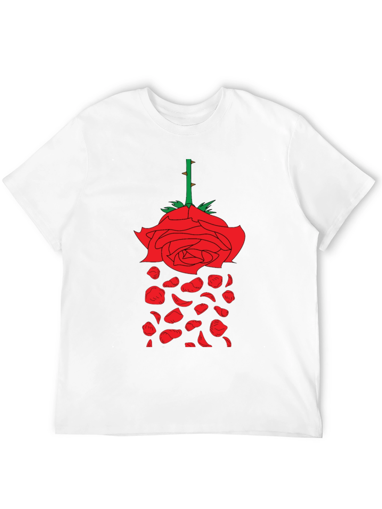 Rose Graphic T-Shirt - Unique Falling Petals Design