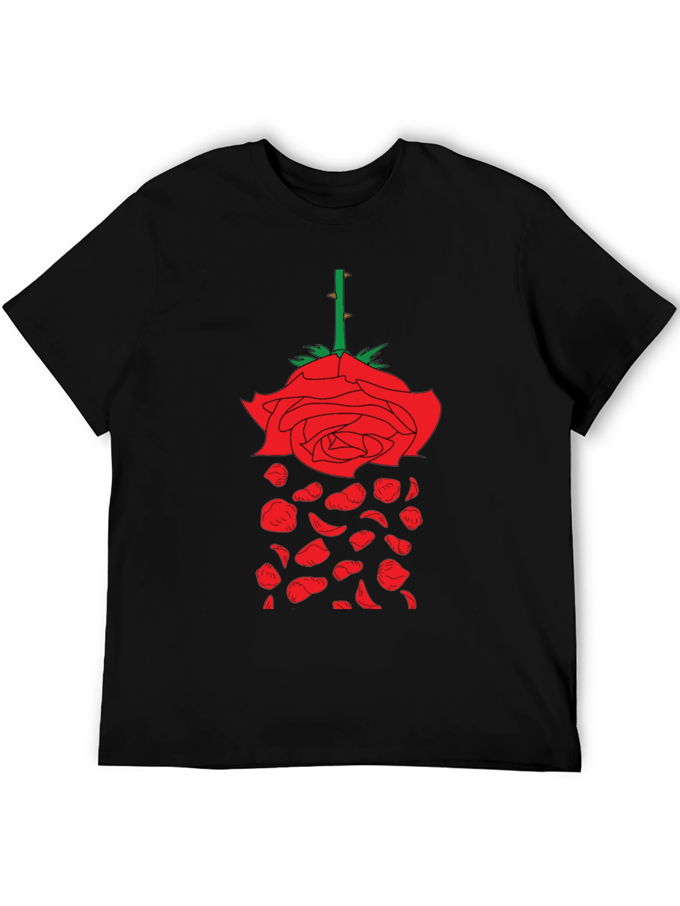 Rose Graphic T-Shirt - Unique Falling Petals Design