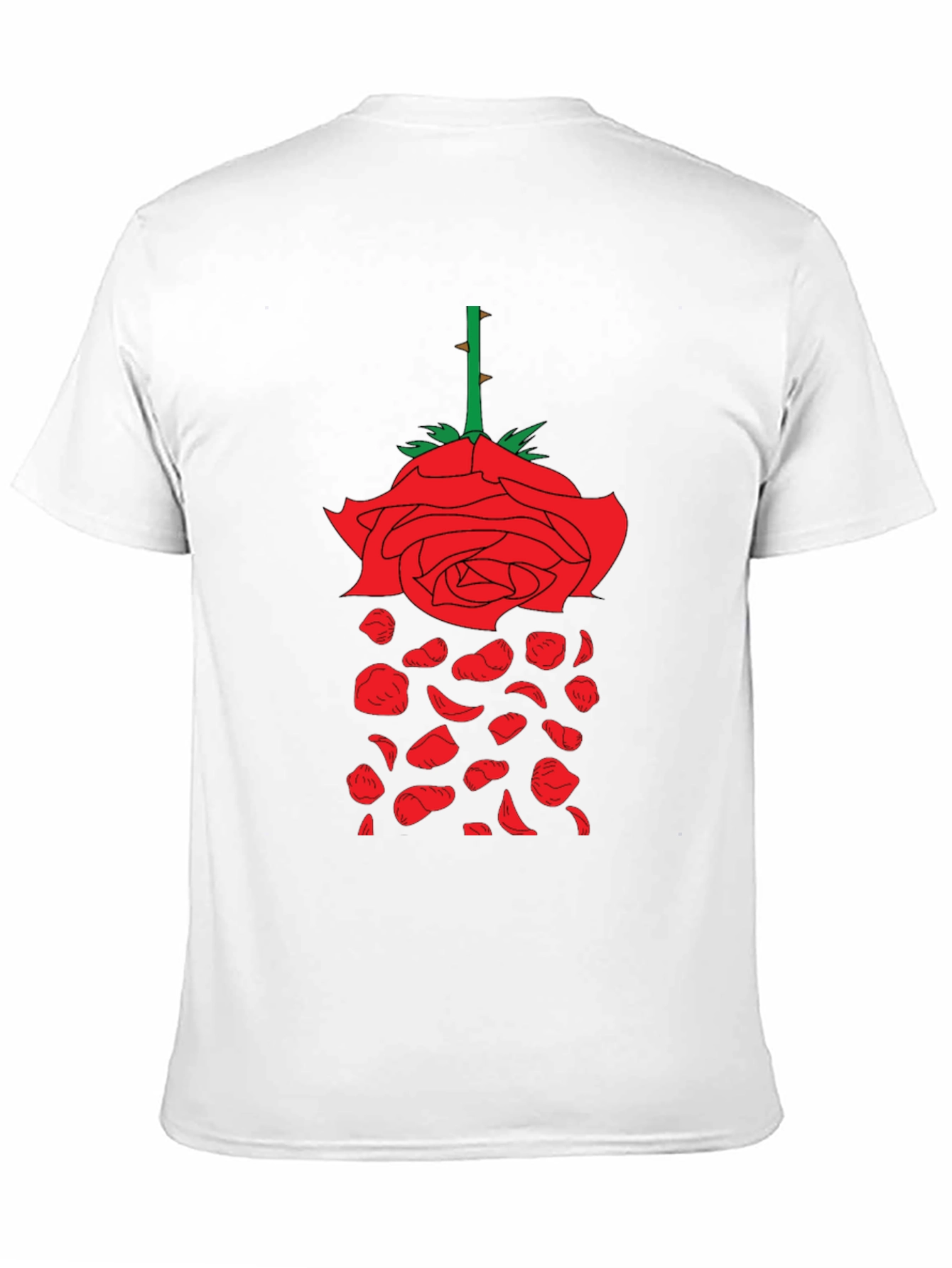Rose Graphic T-Shirt - Unique Falling Petals Design