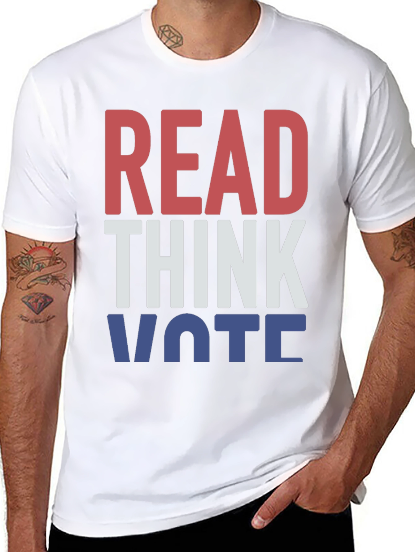 Read Think Vote Graphic T-Shirt