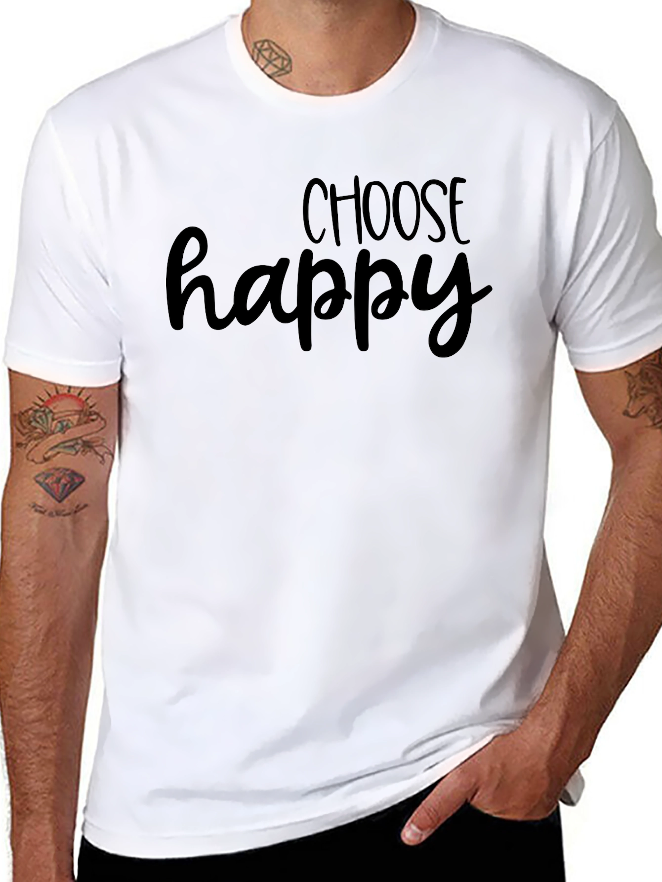 Choose Happy Graphic Tee - Black T-Shirt