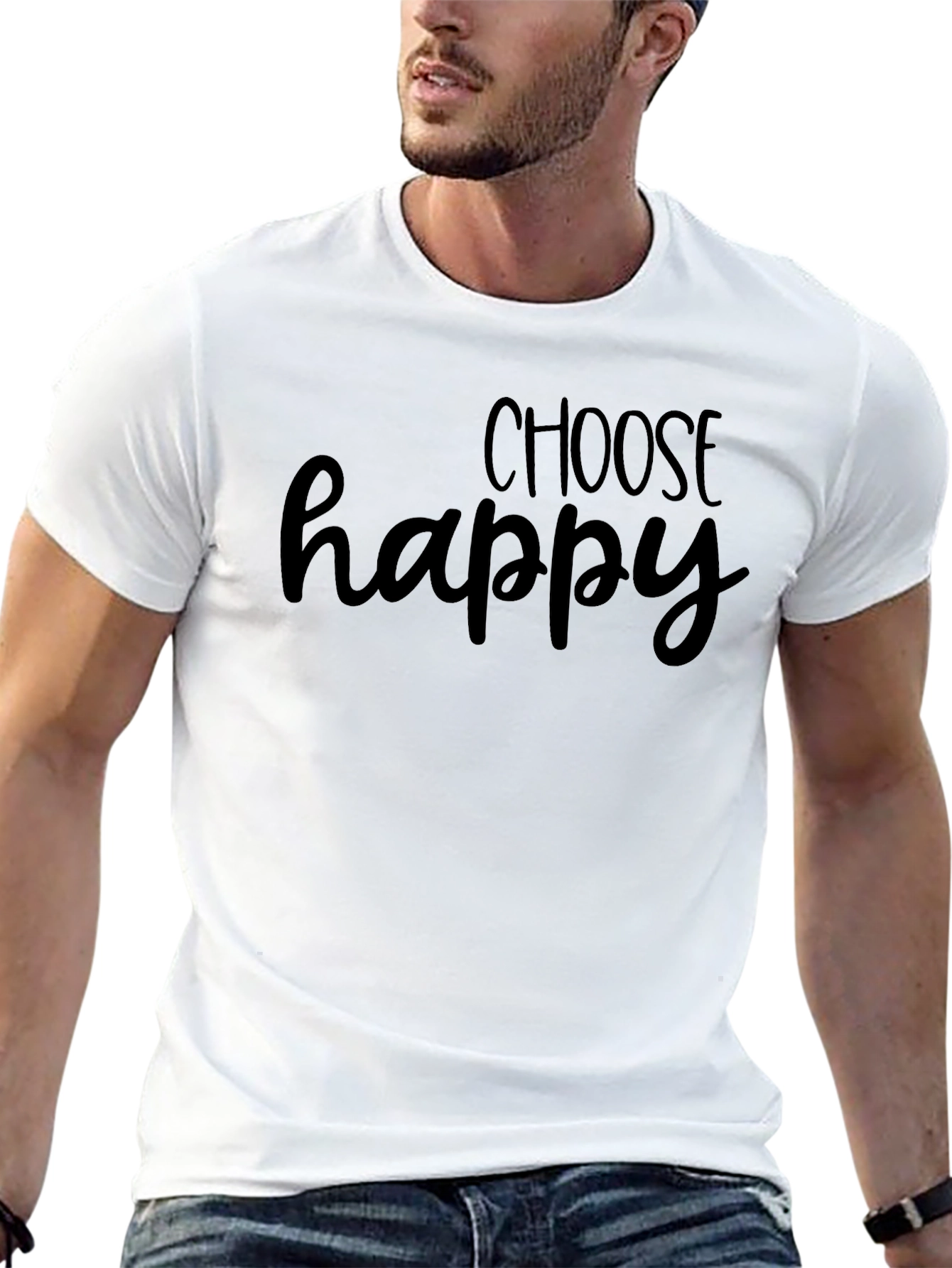 Choose Happy Graphic Tee - Black T-Shirt