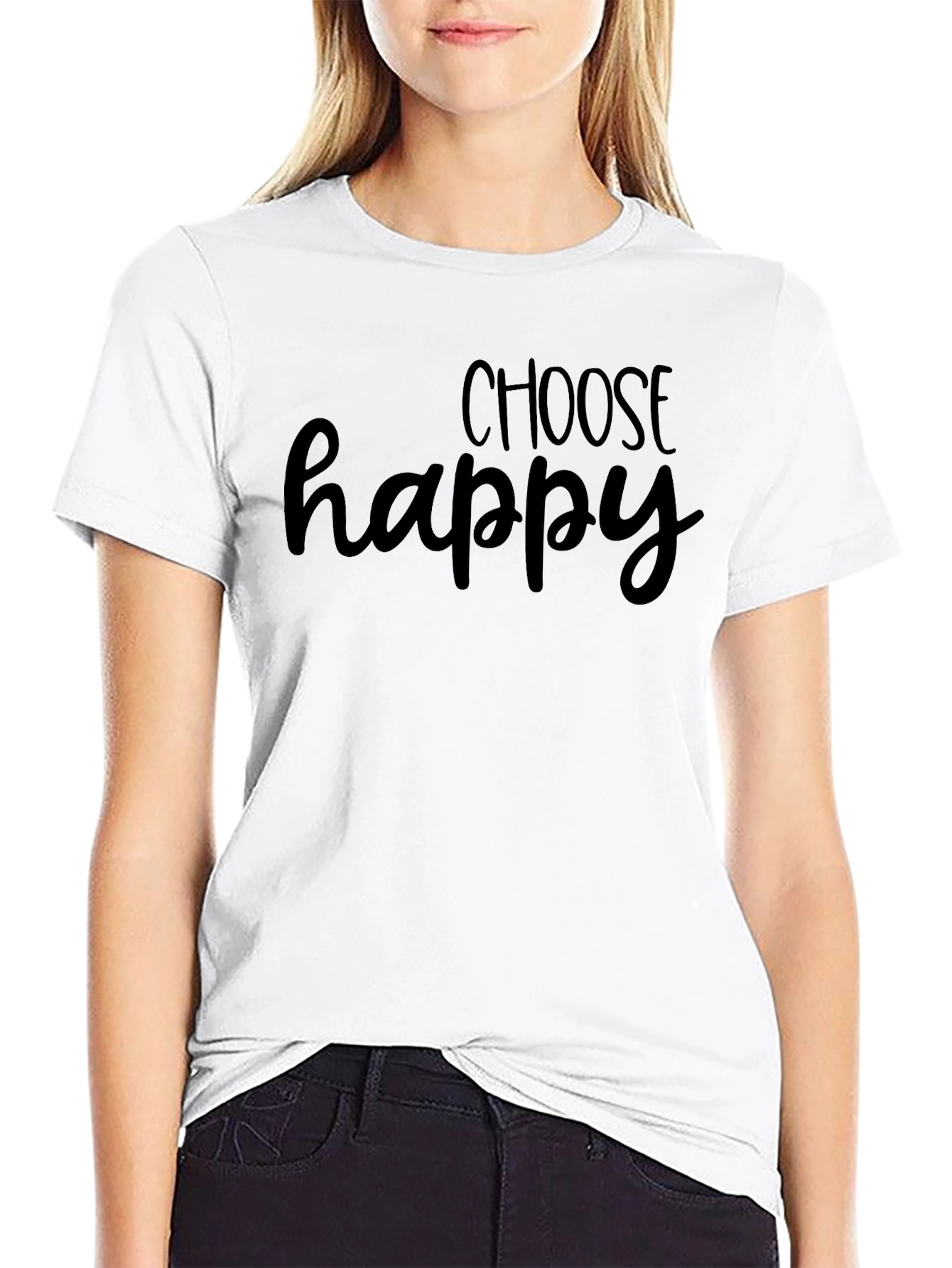 Choose Happy Graphic Tee - Black T-Shirt