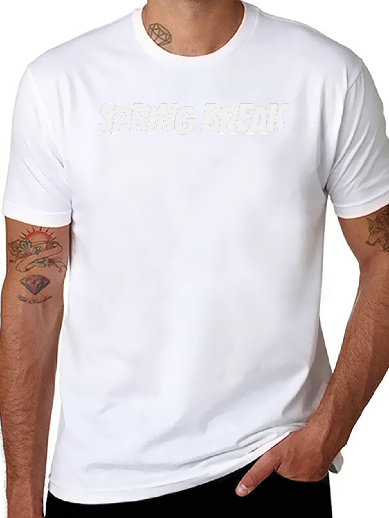 Spring Break Crew Neck T-Shirt - Black