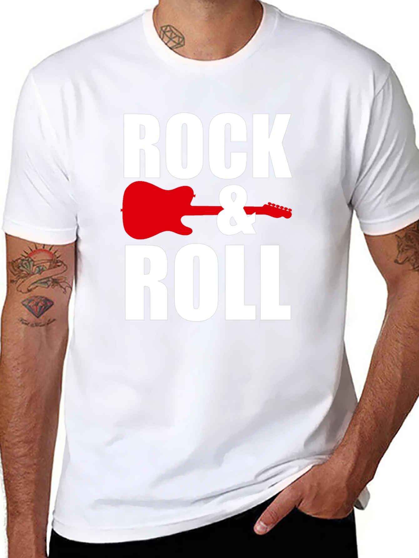 Rock & Roll Guitar Graphic Tee - Black