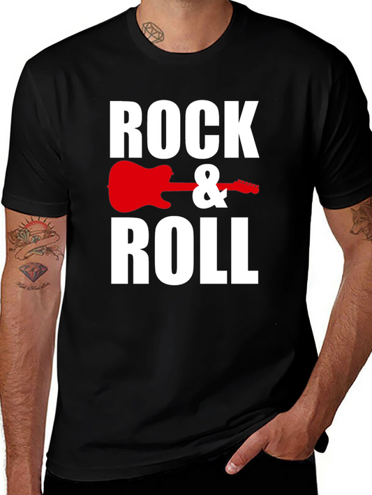 Rock & Roll Guitar Graphic Tee - Black