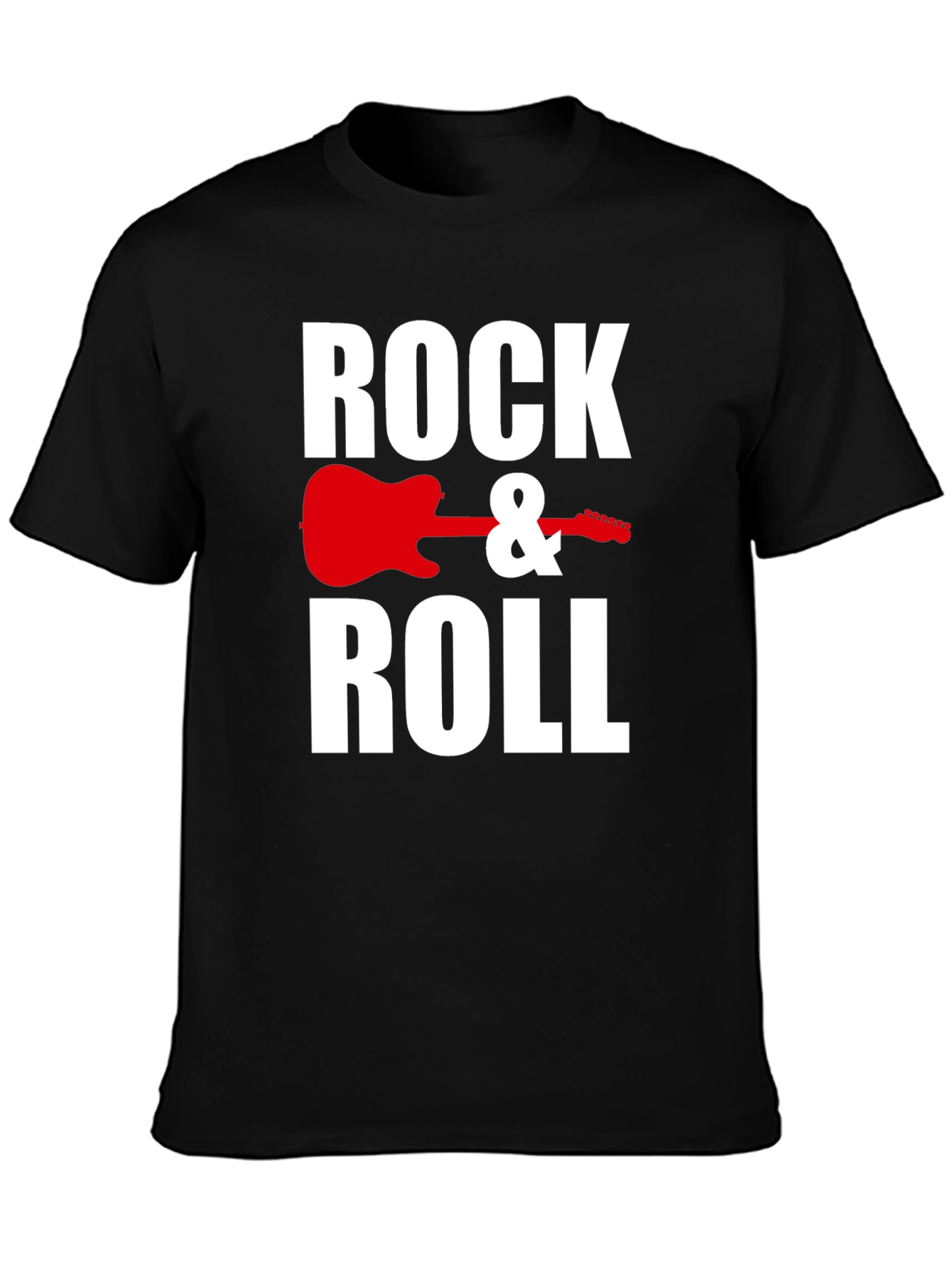 Rock & Roll Guitar Graphic Tee - Black